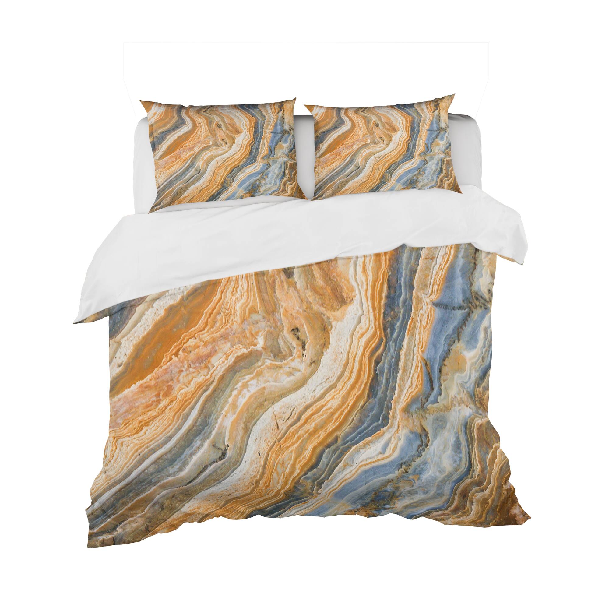 Designart &#x27;Segment Layers of Marbled Rock&#x27; Abstract Bedding Set - Duvet Cover &#x26; Shams