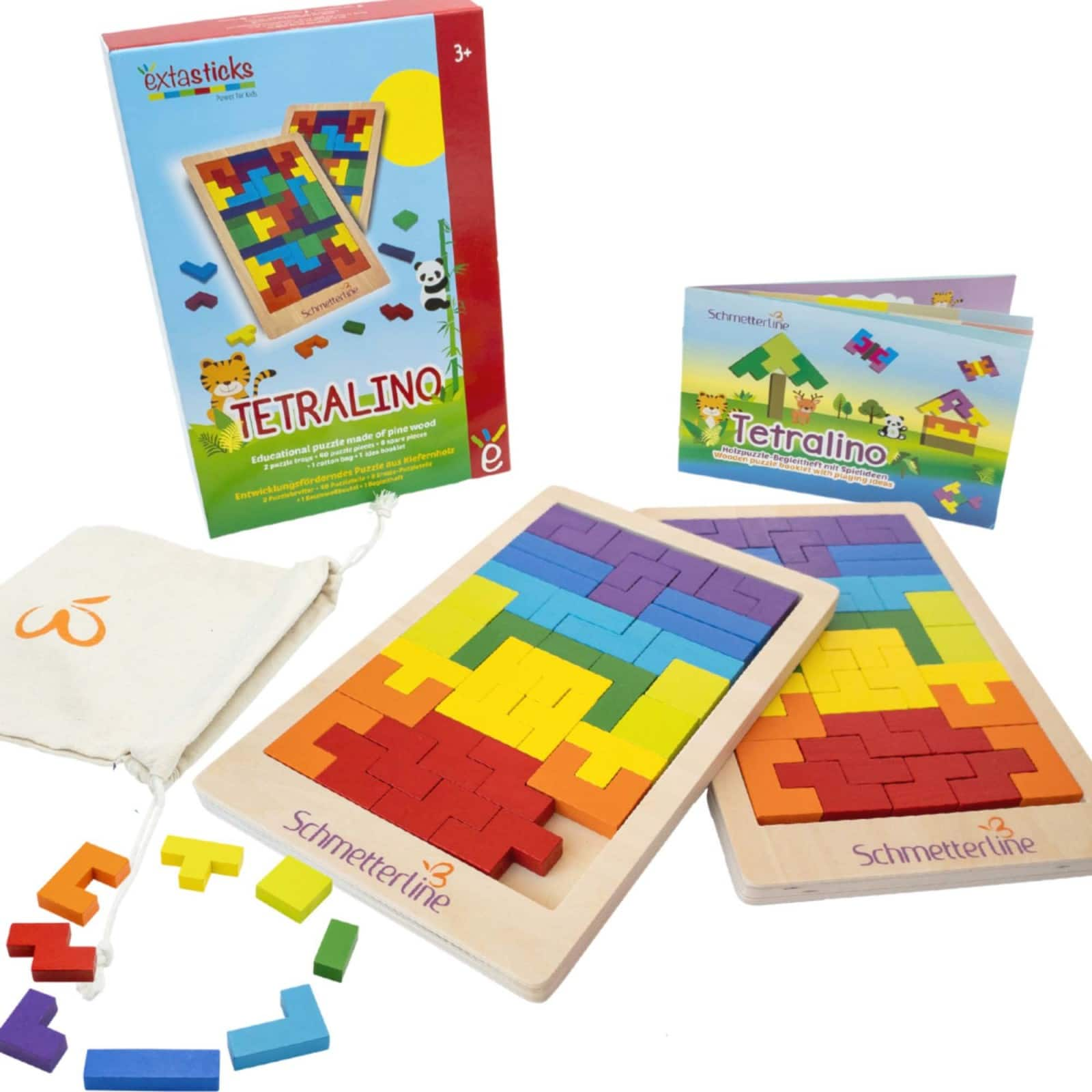 Extasticks Tetralino Double Premium Wooden Puzzle