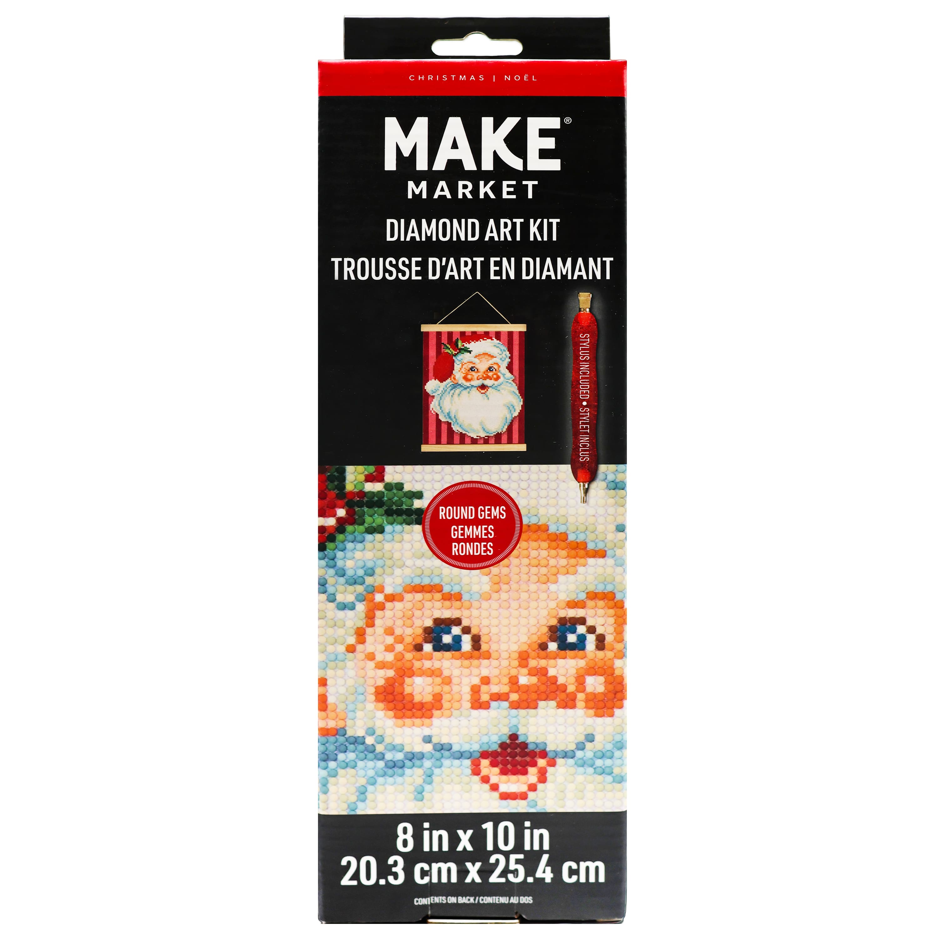 8&#x22; x 10&#x22; Jolly Santa Diamond Art Kit with Frame by Make Market&#xAE;