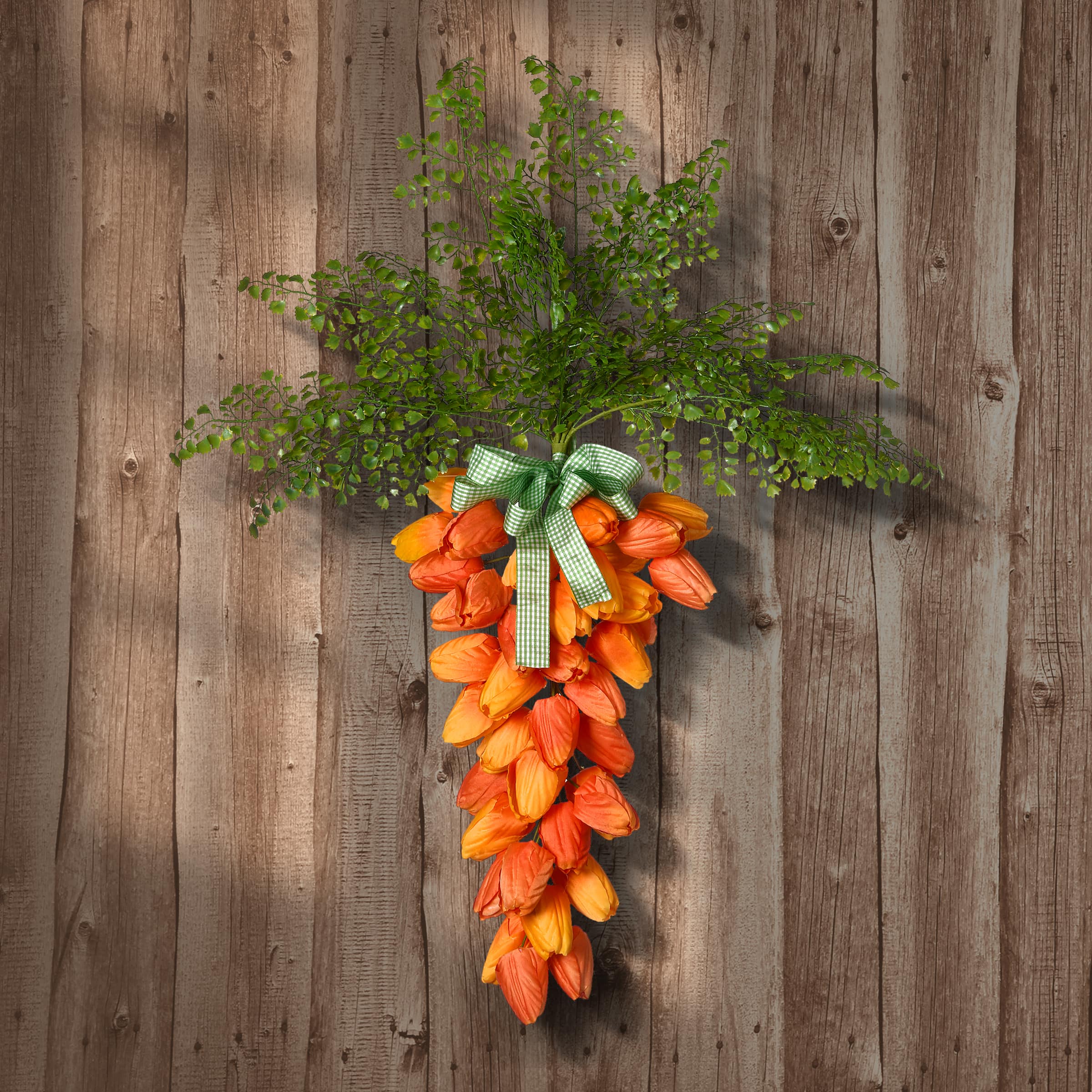 31&#x22; Carrot Floral Wall Hanging