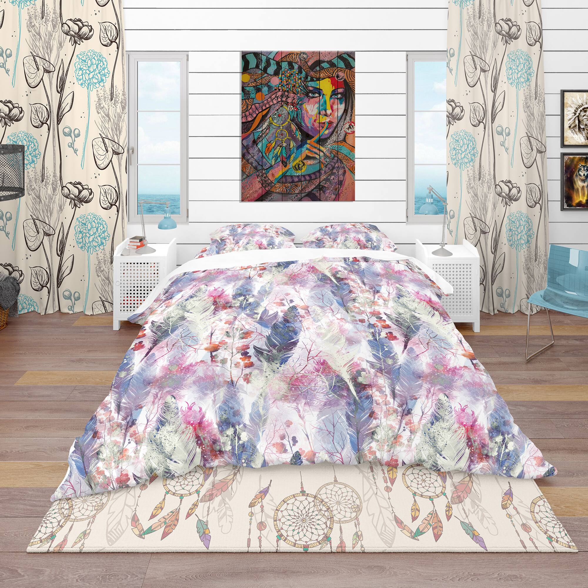 Designart &#x27;Boho Style Magic&#x27; Bohemian &#x26; Eclectic Bedding Set - Duvet Cover &#x26; Shams