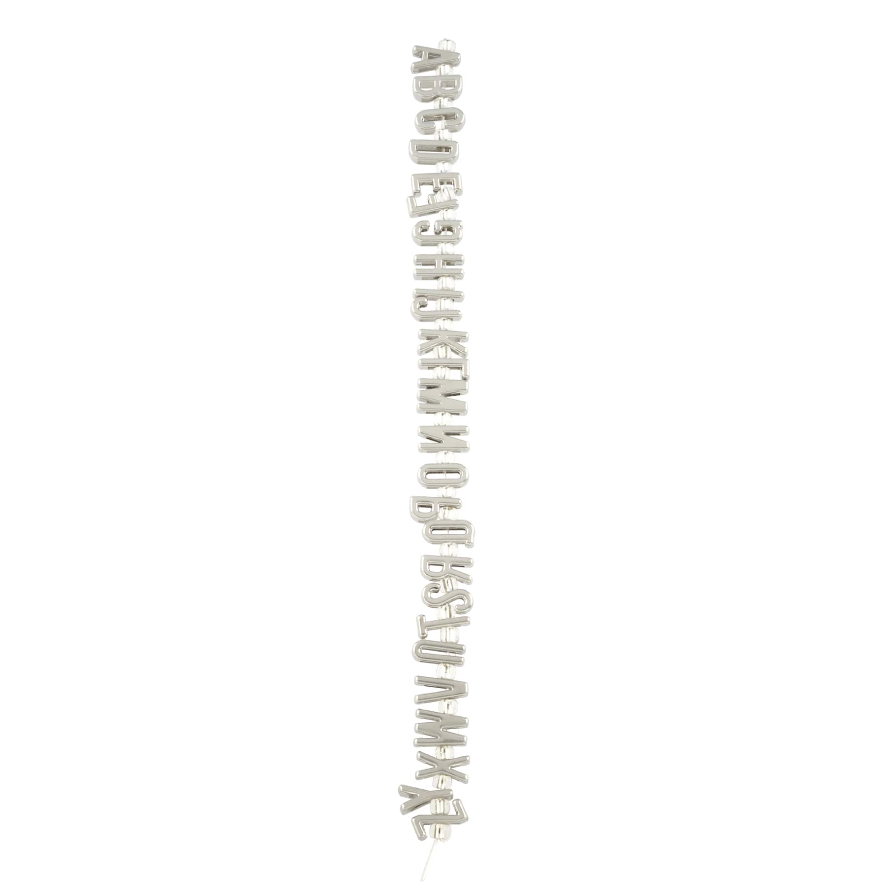 Rhodium Alphabet Metal Beads by Bead Landing&#x2122;