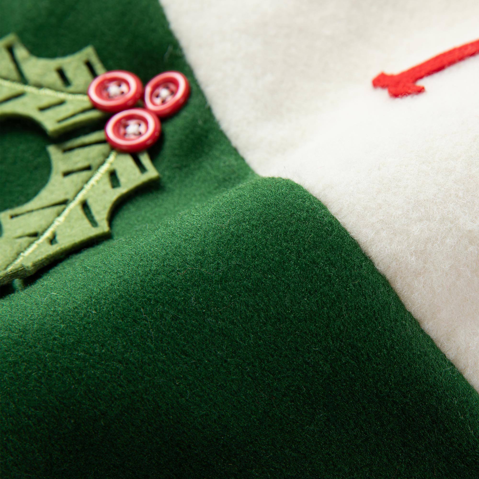 Glitzhome® 48" Dimensional Christmas Holly Leaves Felt Tree Skirt