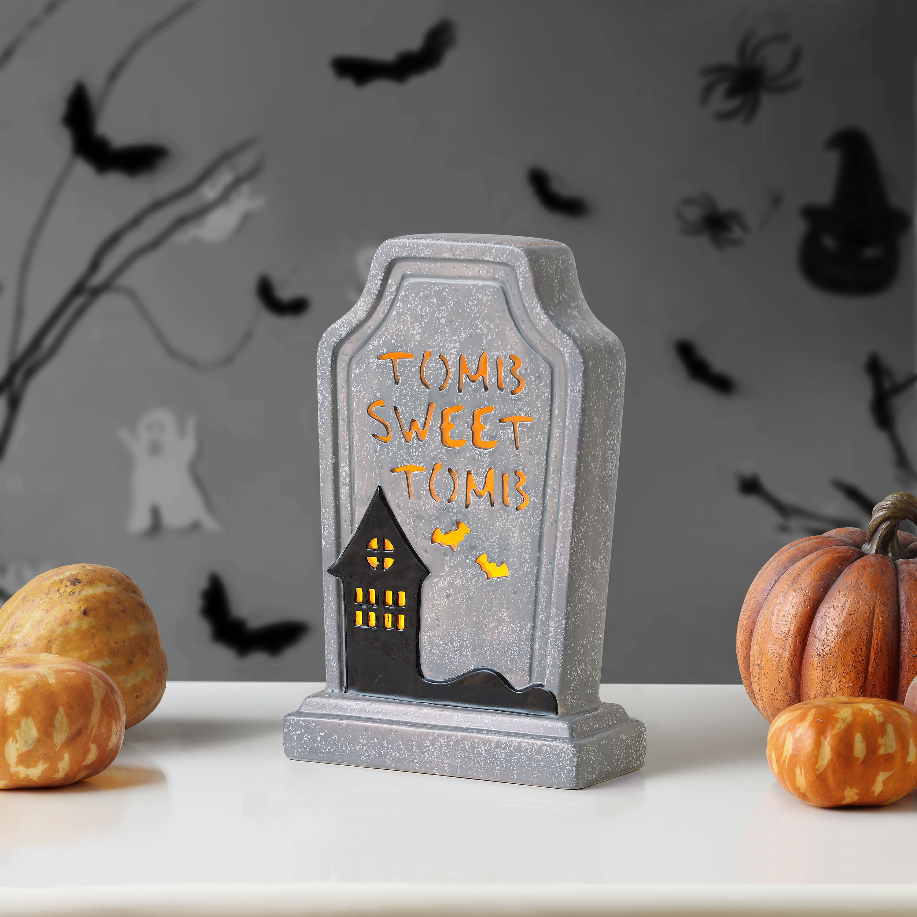 Mr. Halloween 10" Ceramic LED Tomb Sweet Tomb Tombstone