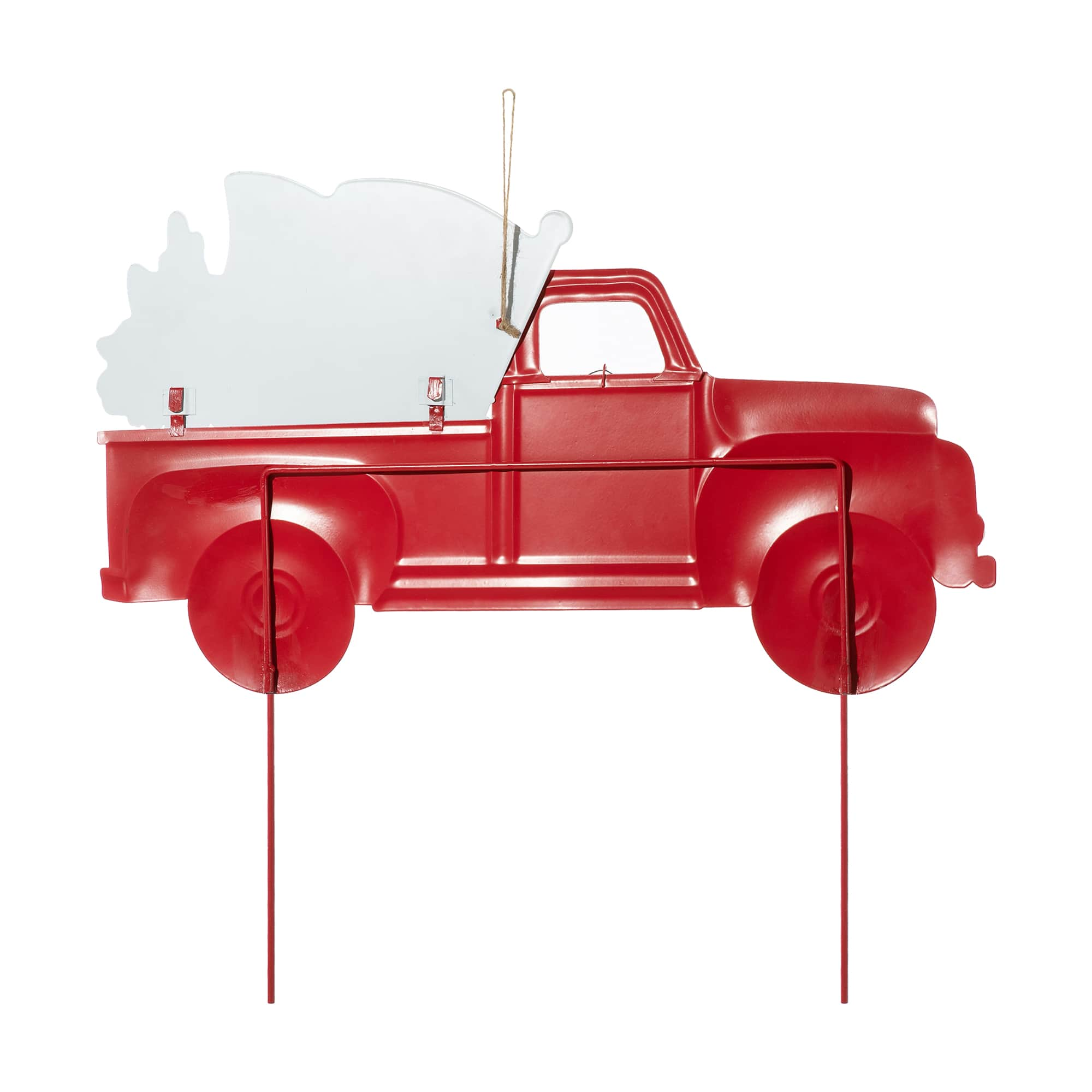 Glitzhome&#xAE; 23.5&#x22; Americana Red Truck Metal Yard Stake