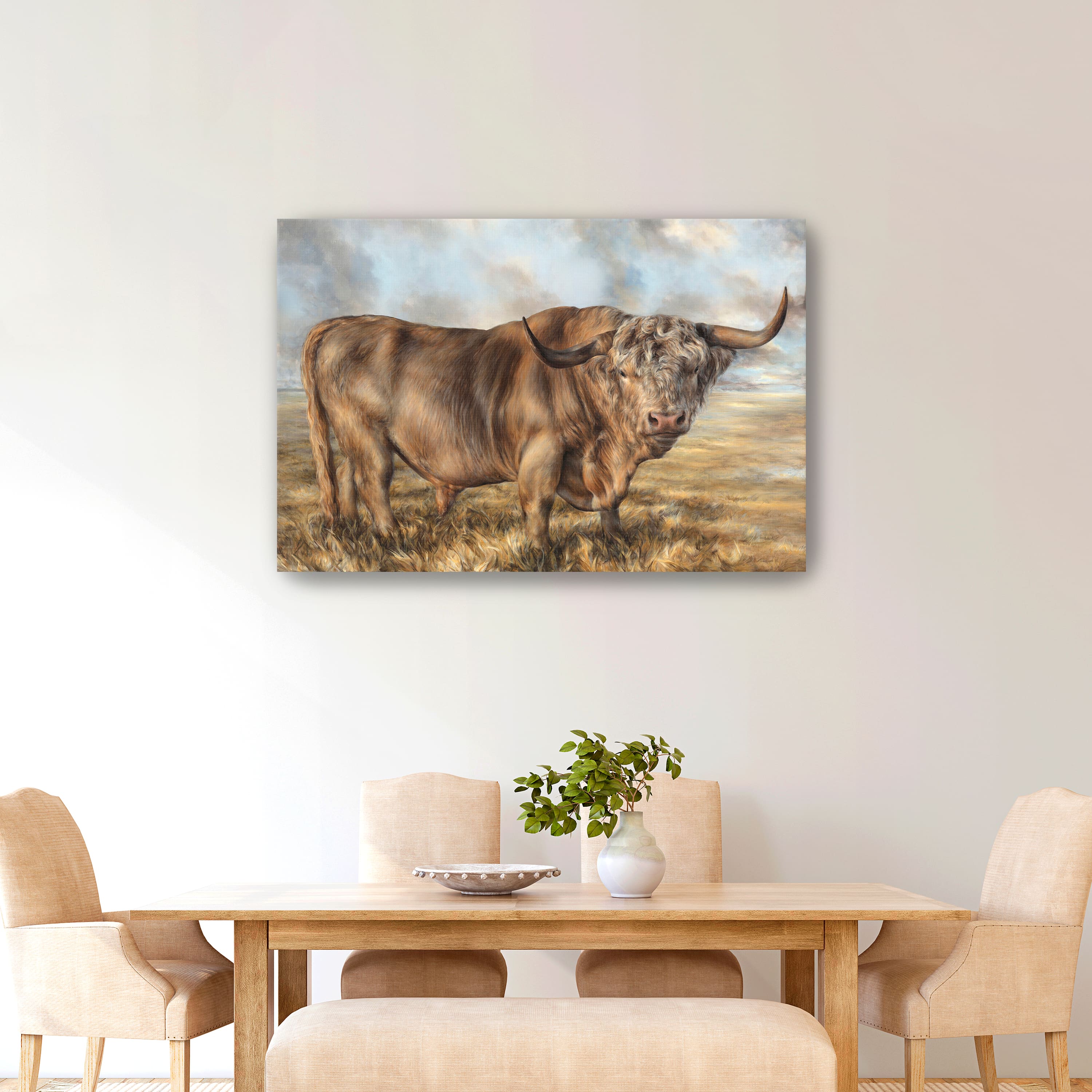 Lumaprints Highland Brown Bull Canvas Giclée Art