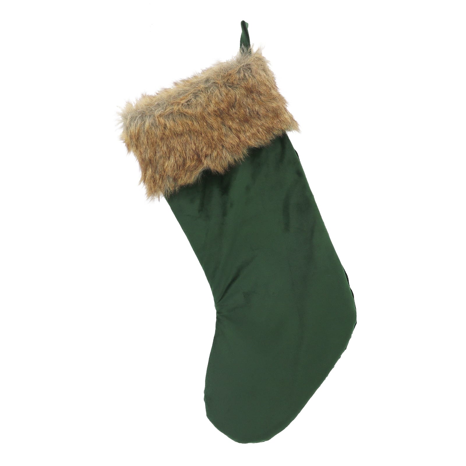 18&#x22; Green Cable Knit Stocking with Faux Fur Trim by Ashland&#xAE;