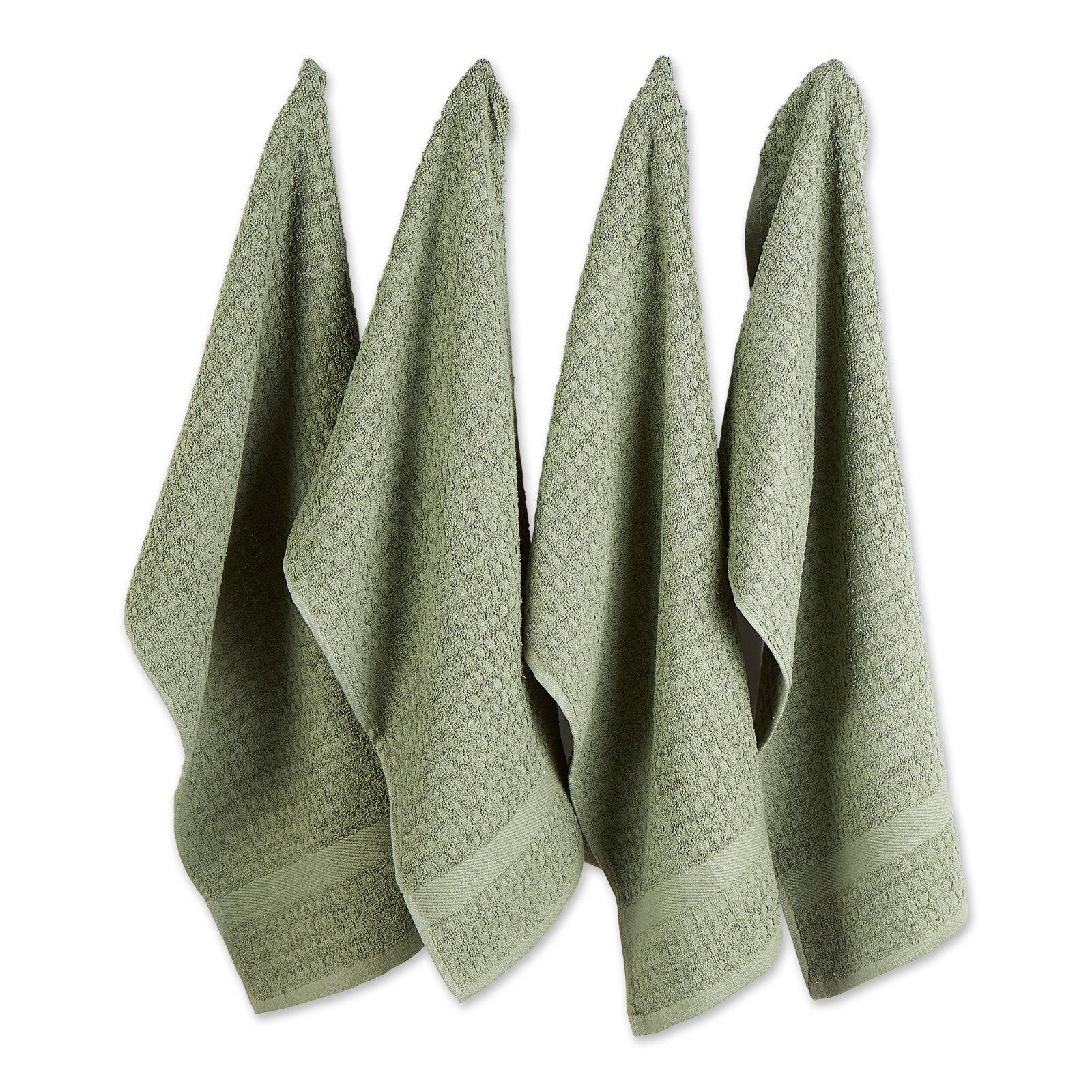 DII® Solid Artichoke Waffle Terry Dishtowels, 4ct.