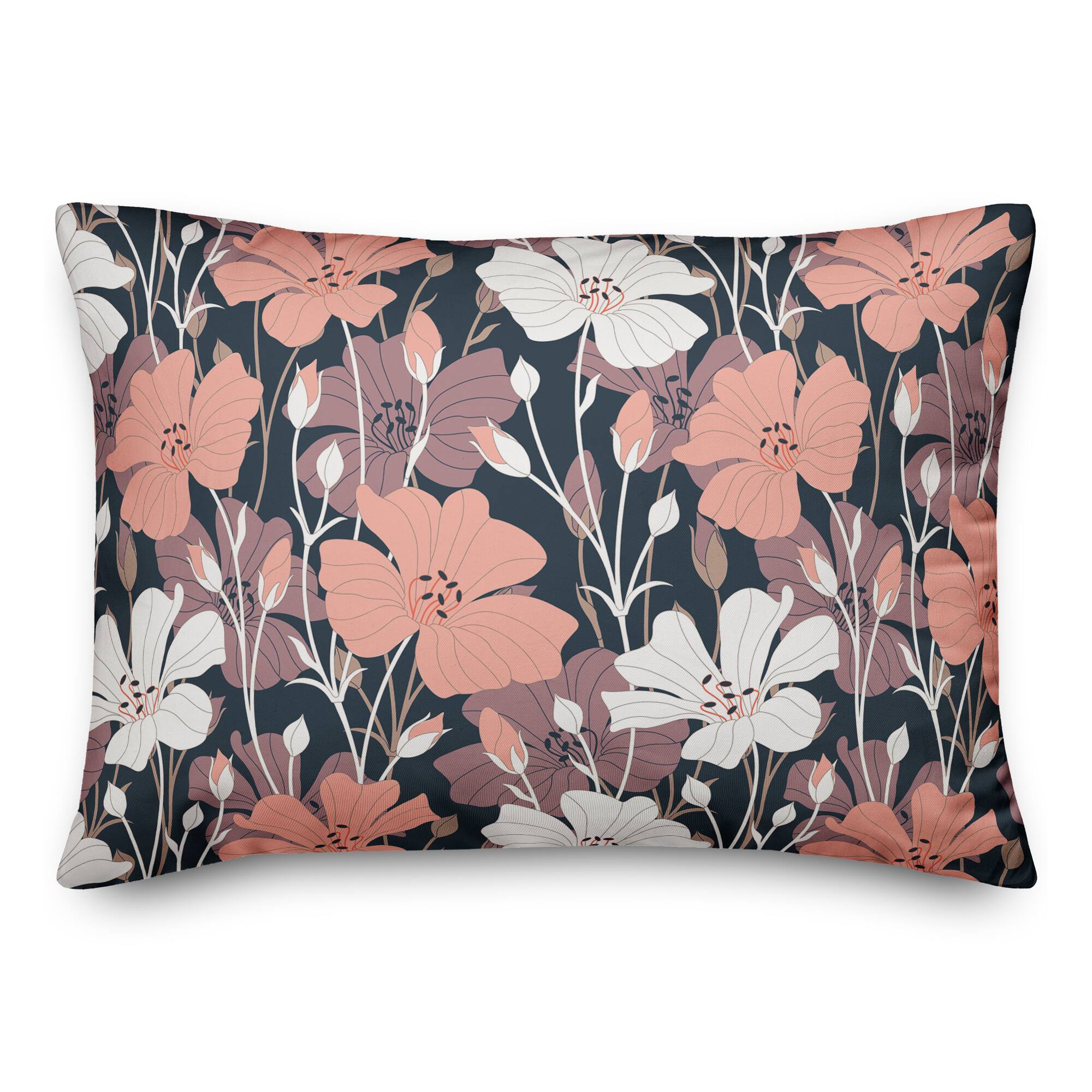 Growing Floral 14&#x22; x 20&#x22; Throw Pillow