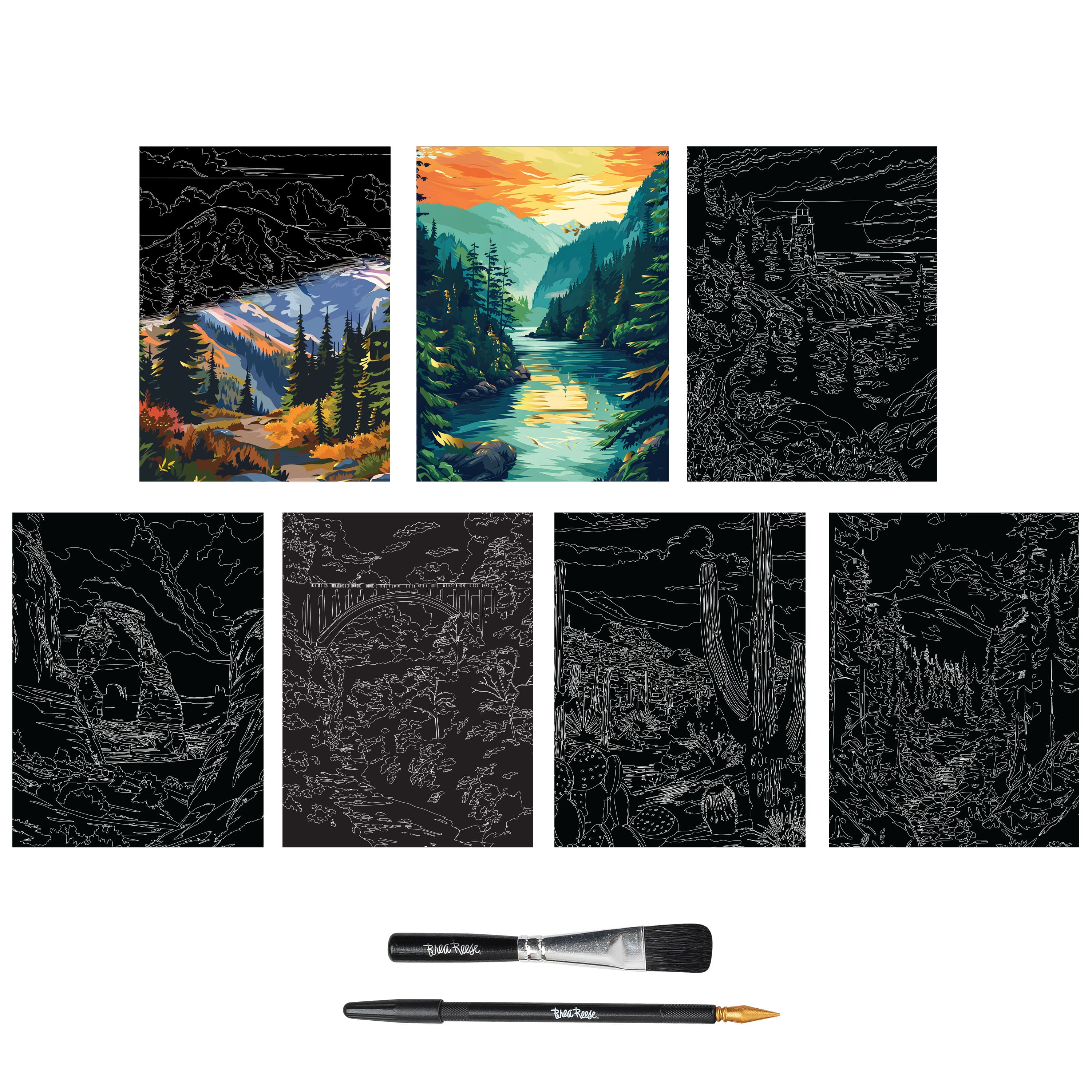 Brea Reese™ 6" x 8" Landscape Scratch Art Paper Pad