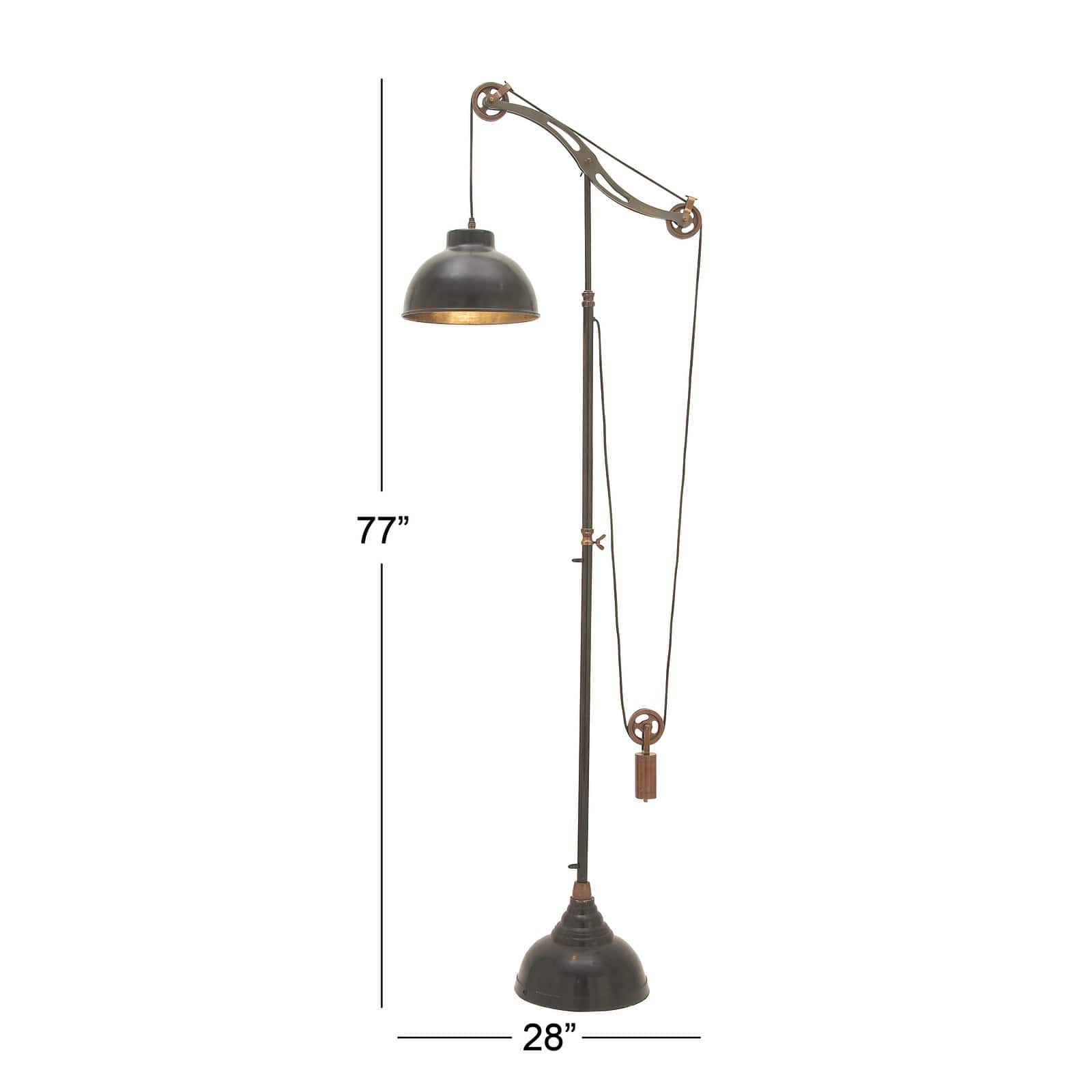 79&#x22; Black Metal Industrial Floor Lamp