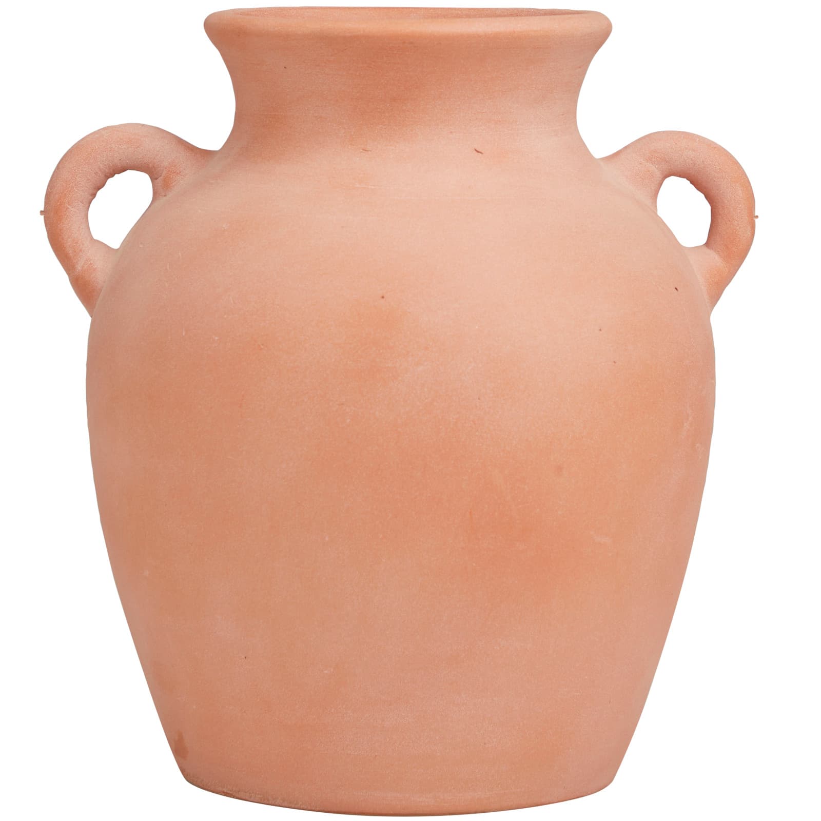 11" Orange Ceramic Terra Cotta Jug Vase with Handles