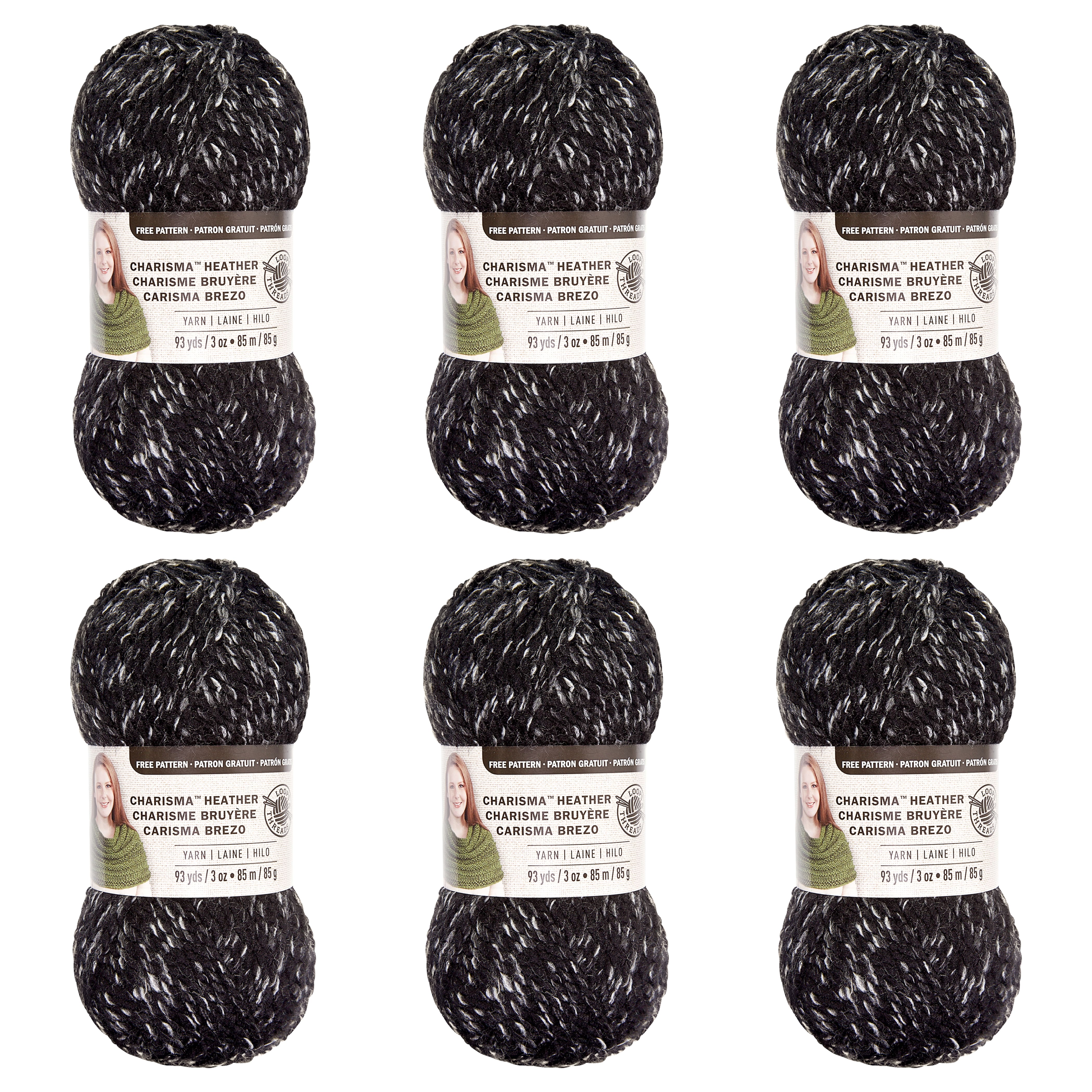 6 Pack: Charisma™ Heather Yarn by Loops & Threads® 
