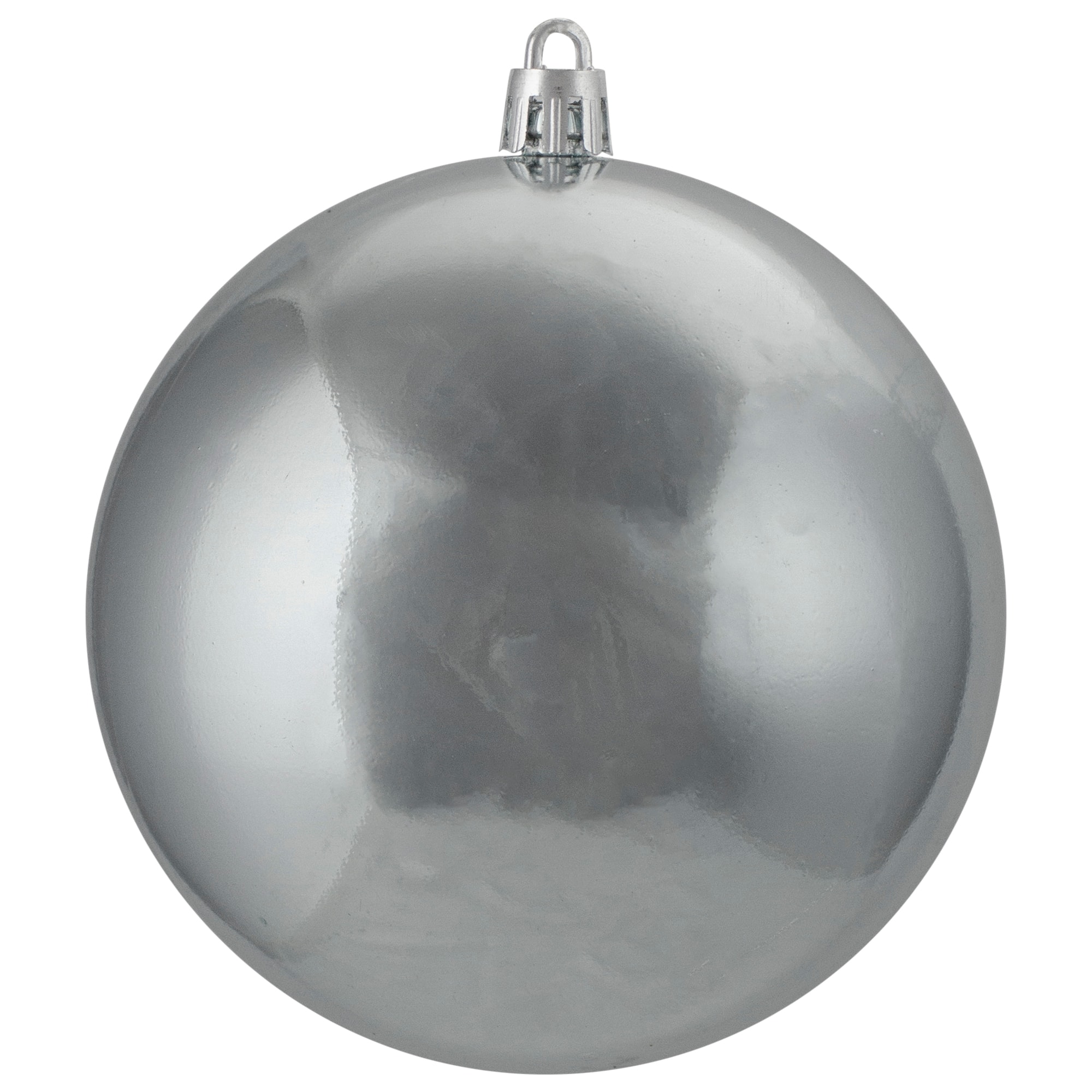 12ct. 4&#x22; Pewter Gray Shatterproof Shiny Christmas Ball Ornaments
