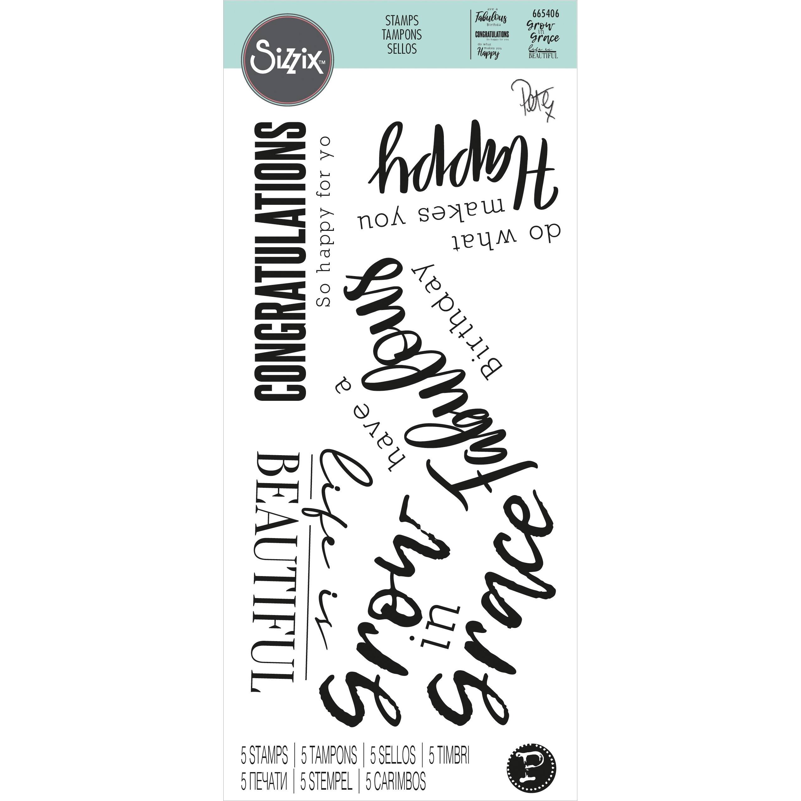 Sizzix® Sunnyside Sentiments #4 by Pete Hughes Clear Stamps | Michaels