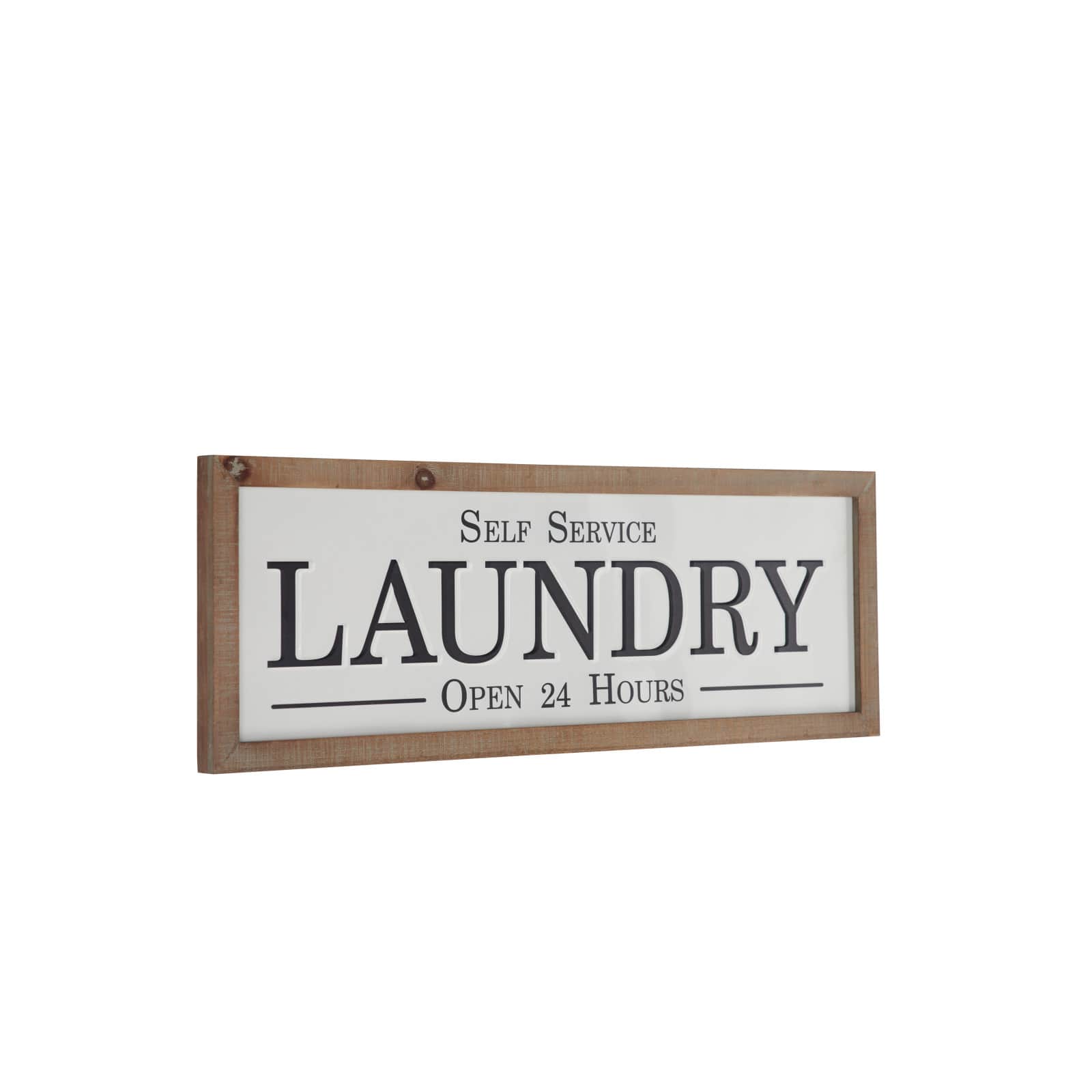 White Farmhouse Laundry Wood Wall Decor, 13" x 32"