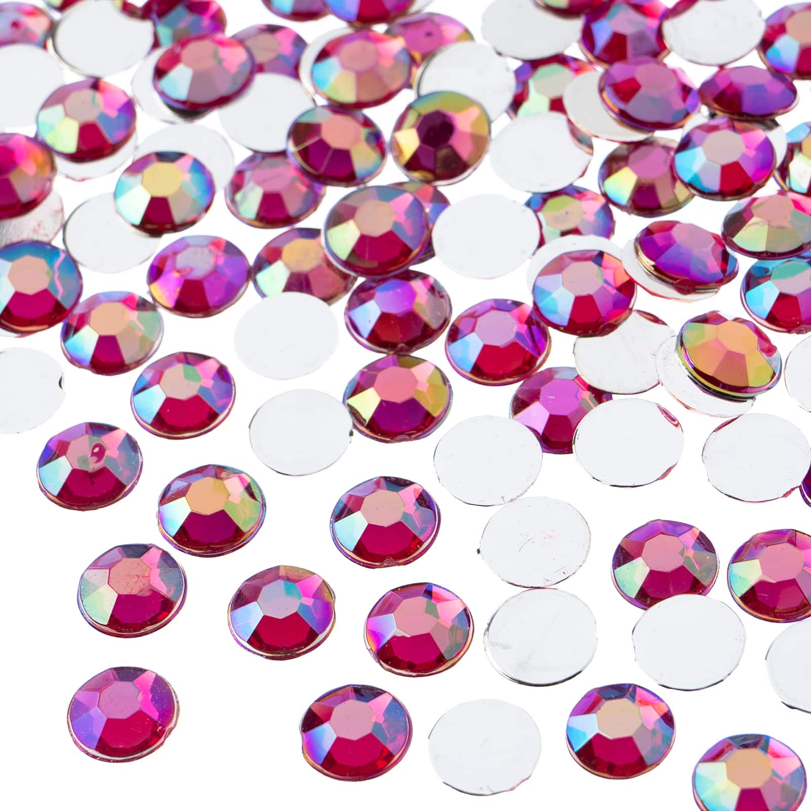 John Bead 8mm Acrylic Round Flat Back Rhinestones, 1,000ct.