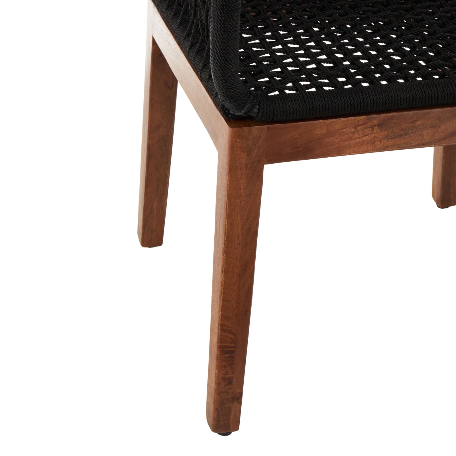 24" x 37" Black Jute Rope Handmade Woven Living Room Accent Chair