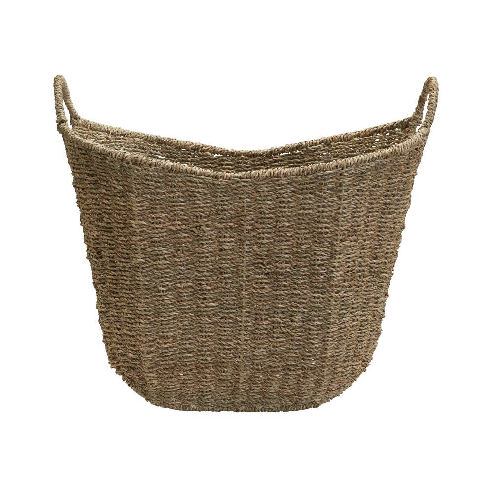 Household Essentials 17.5" Natural Woven Seagrass Basket with Handles