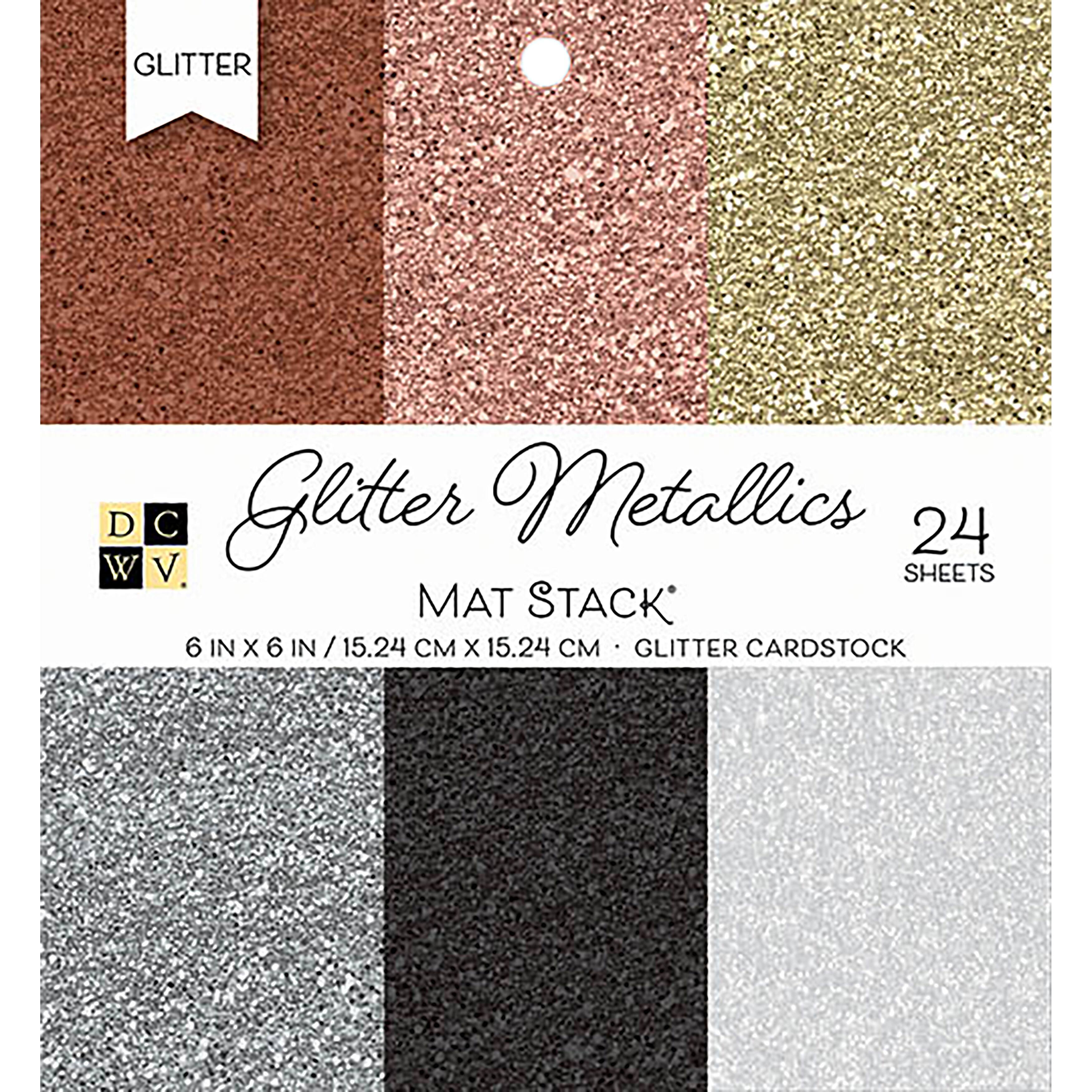 DCWV® Glitter Metallics Solid 6" x 6" SingleSided Cardstock Stack, 24 Sheets Michaels