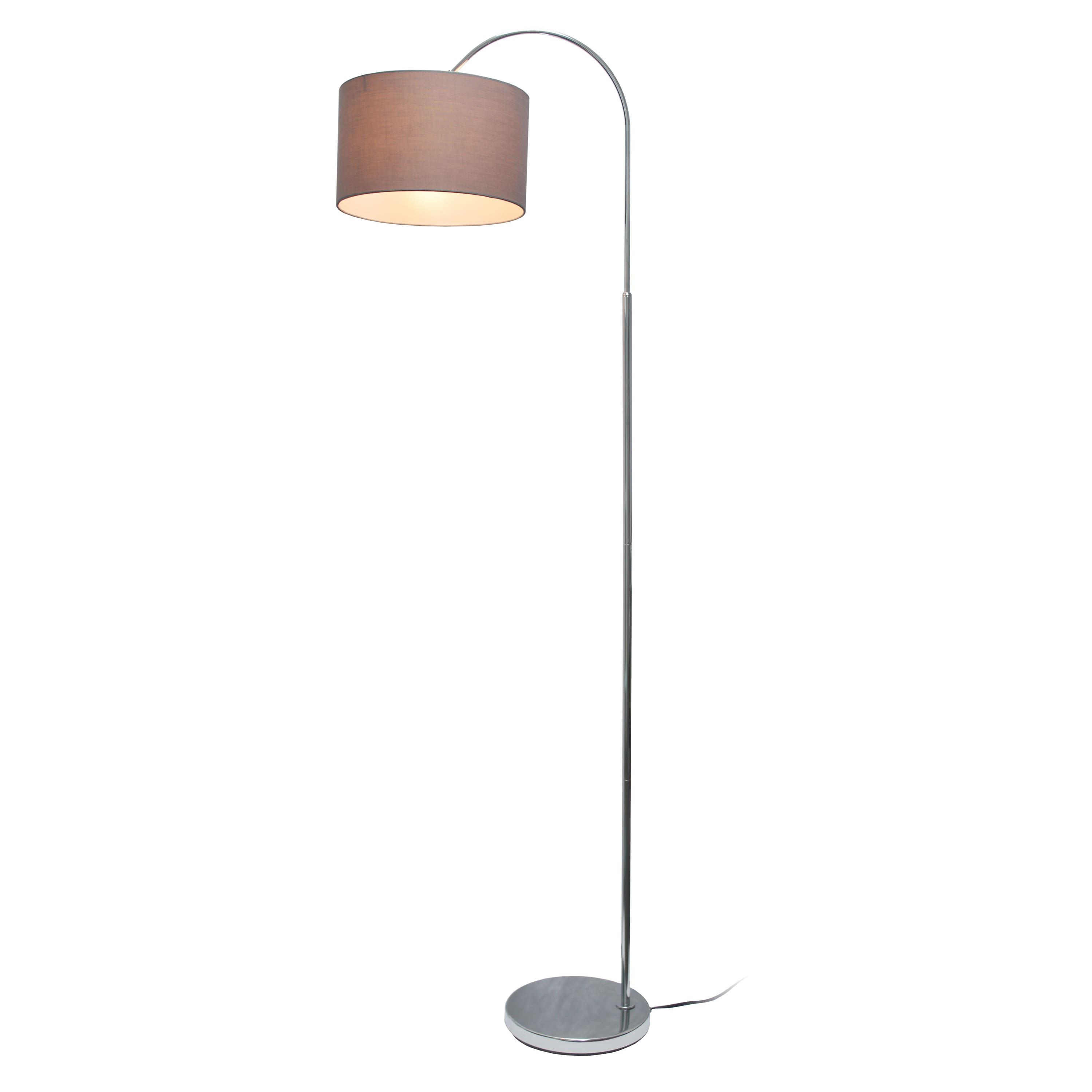 Simple Designs 65&#x22; Arched Brushed Nickel Floor Lamp