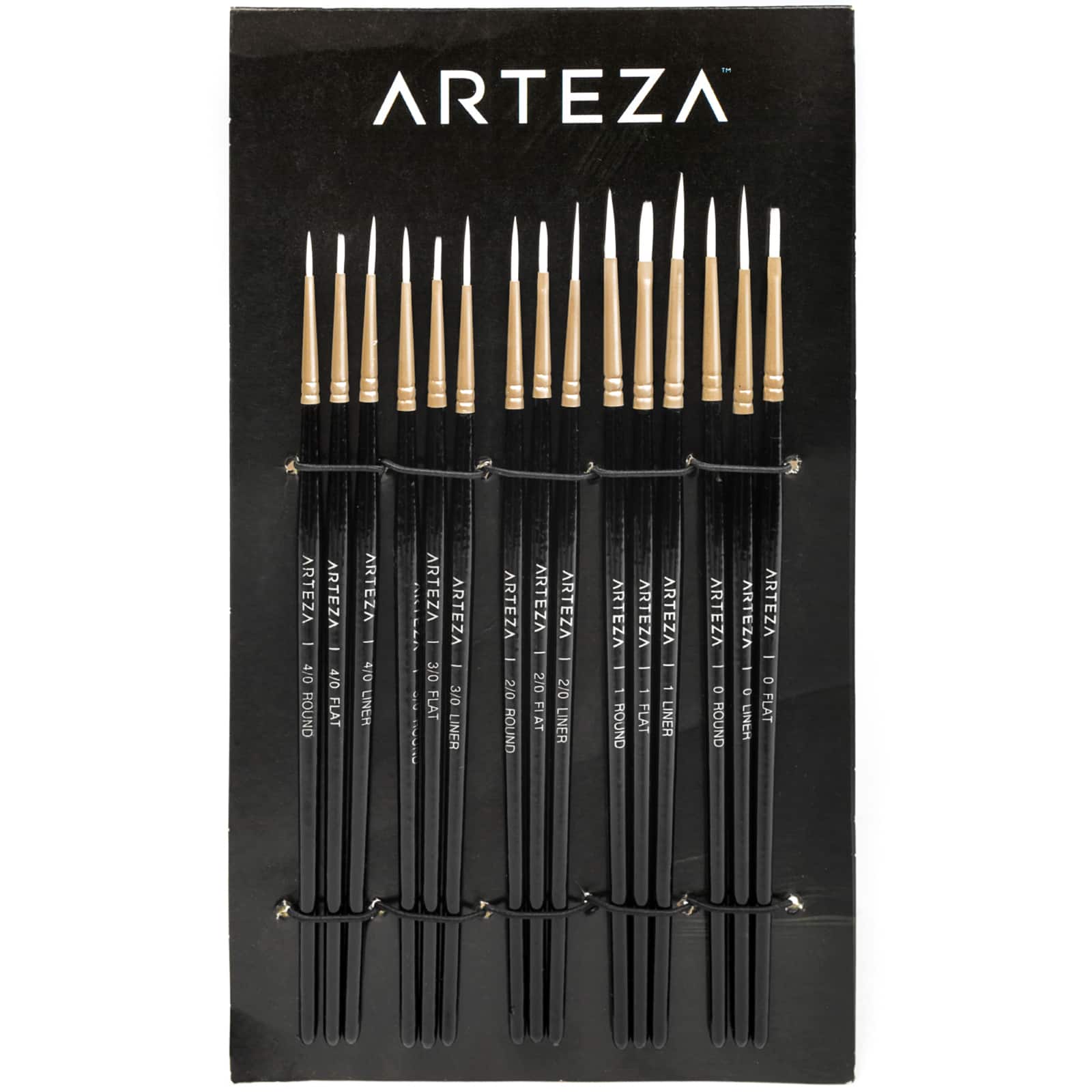 Arteza&#xAE; Handmade Taklon Hair 15 Piece Miniature Detail Paint Brush Set