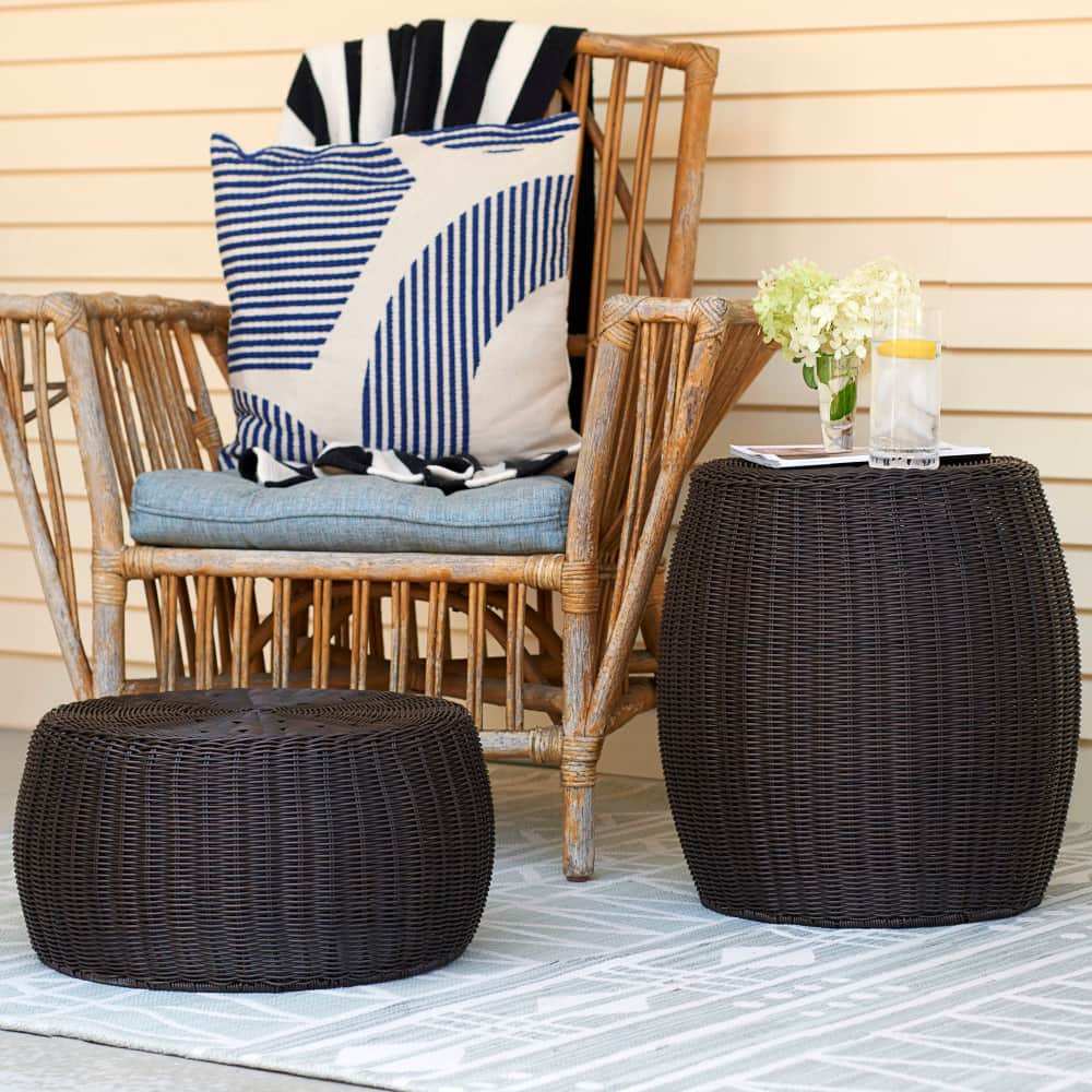 Household Essentials 9&#x22; Woven Storage Ottoman