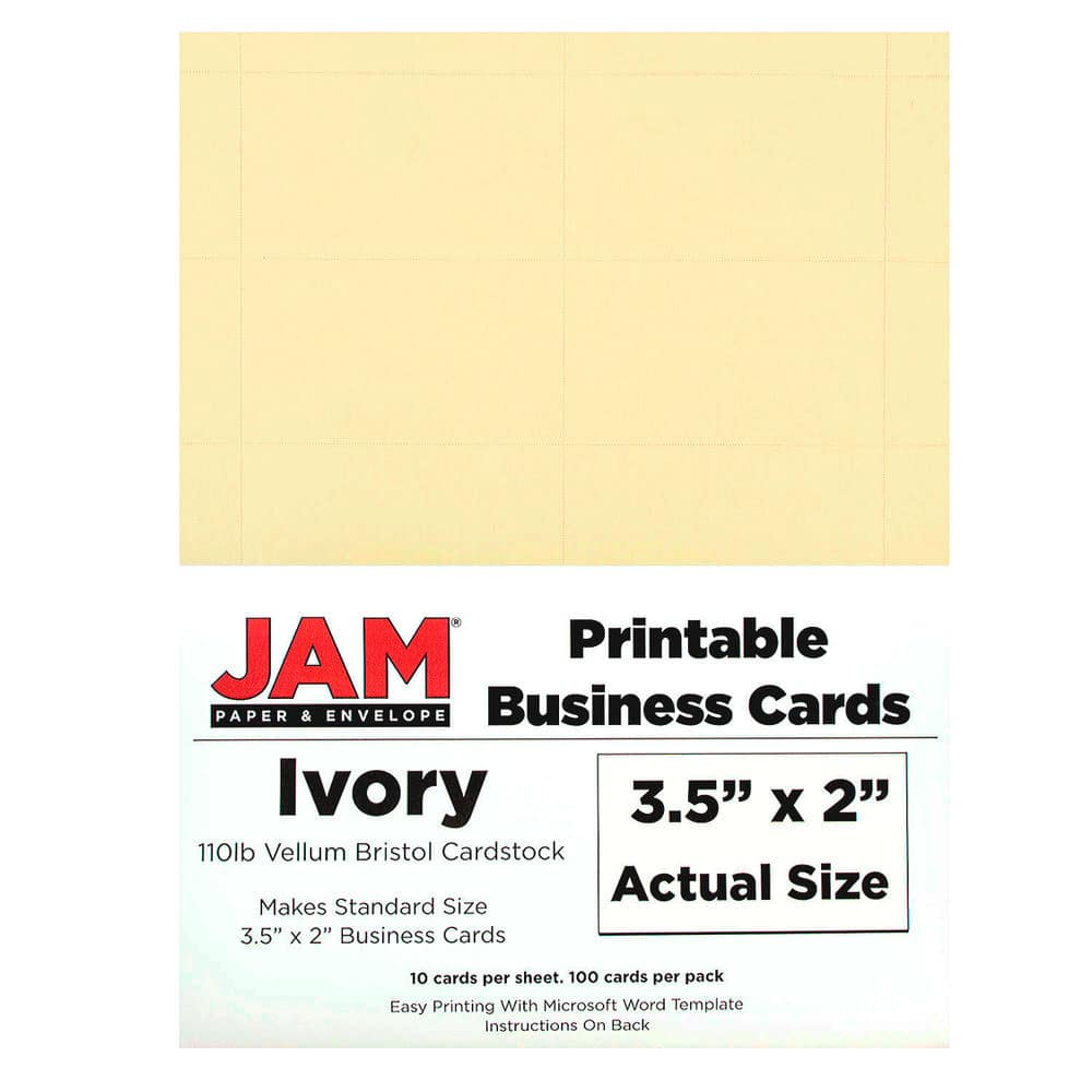 JAM Paper 3.5" x 2" Printable Business Cards, 100ct.