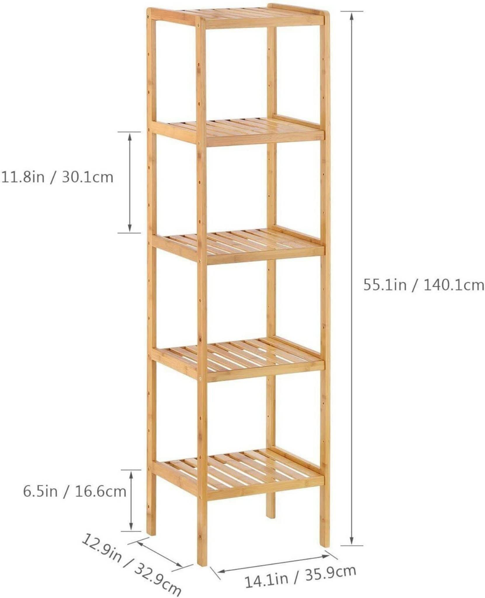 Bamboo 5-Tier Multifunctional Storage Rack