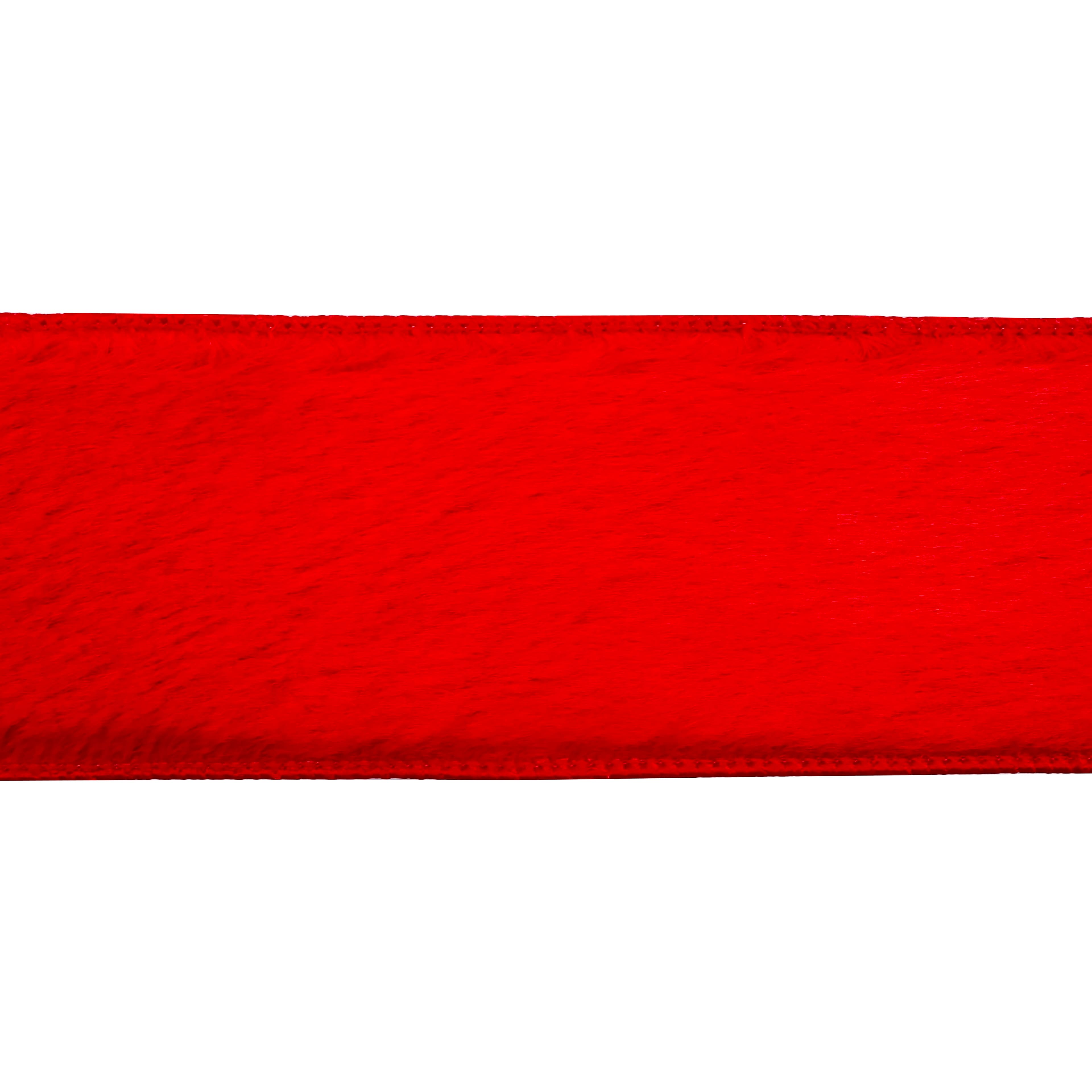 2.5" x 15ft. Red Wired Faux Fur Ribbon by Celebrate It®