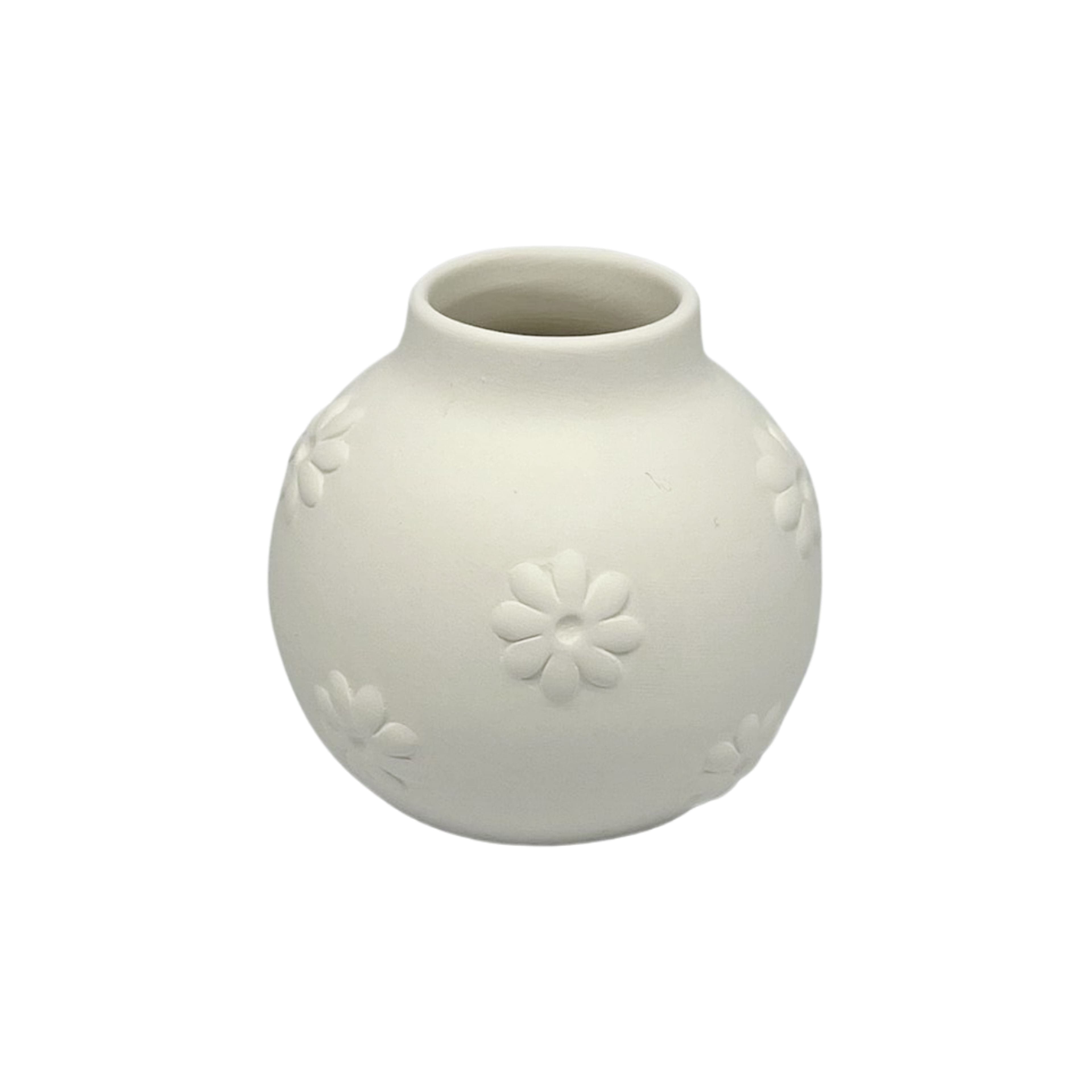3.25&#x22; Round Flowers Bud Vase DIY Ceramic D&#xE9;cor by Make Market&#xAE;