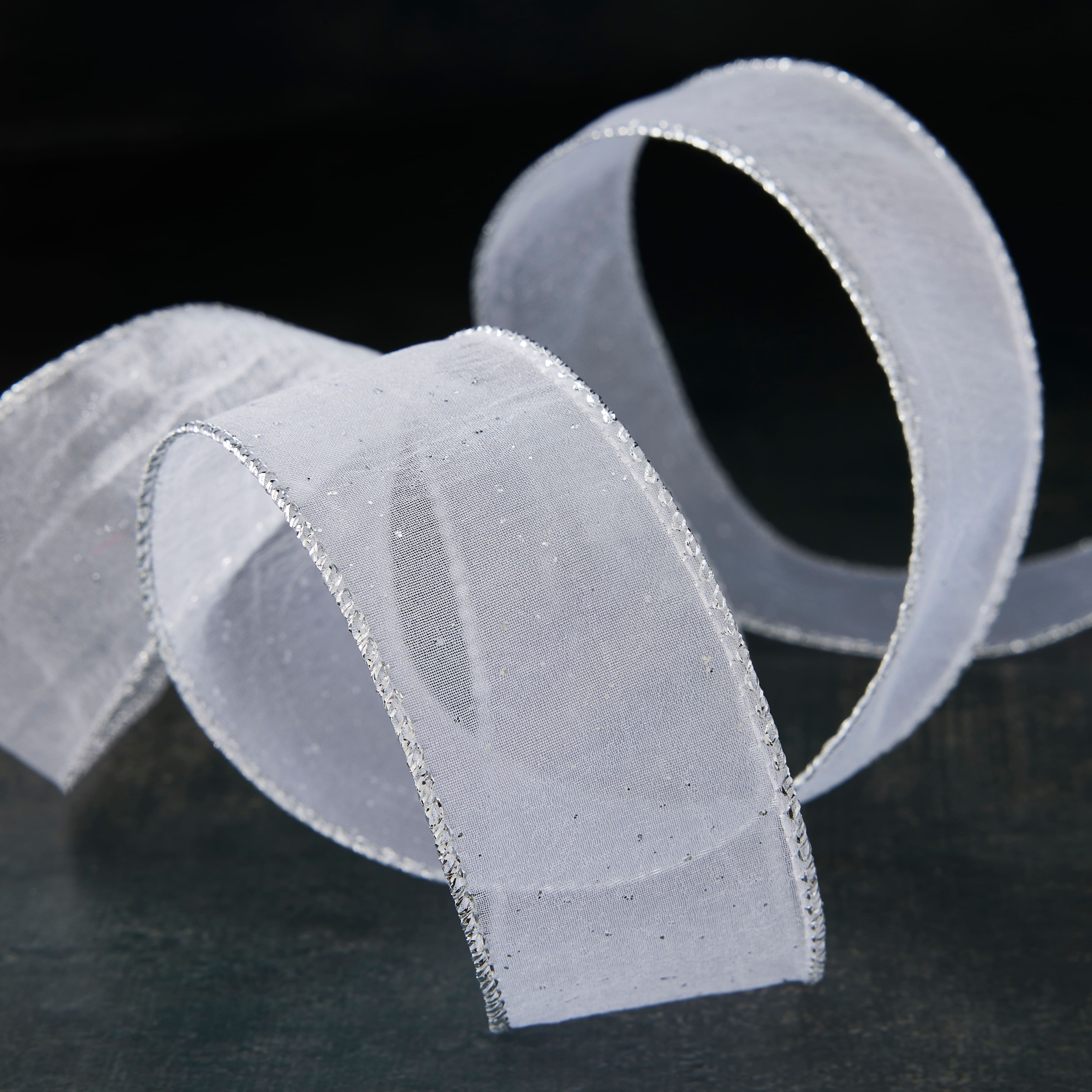 1.5&#x22; x 3yd. Sheer Wired Sparkle Ribbon by Celebrate It&#xAE;
