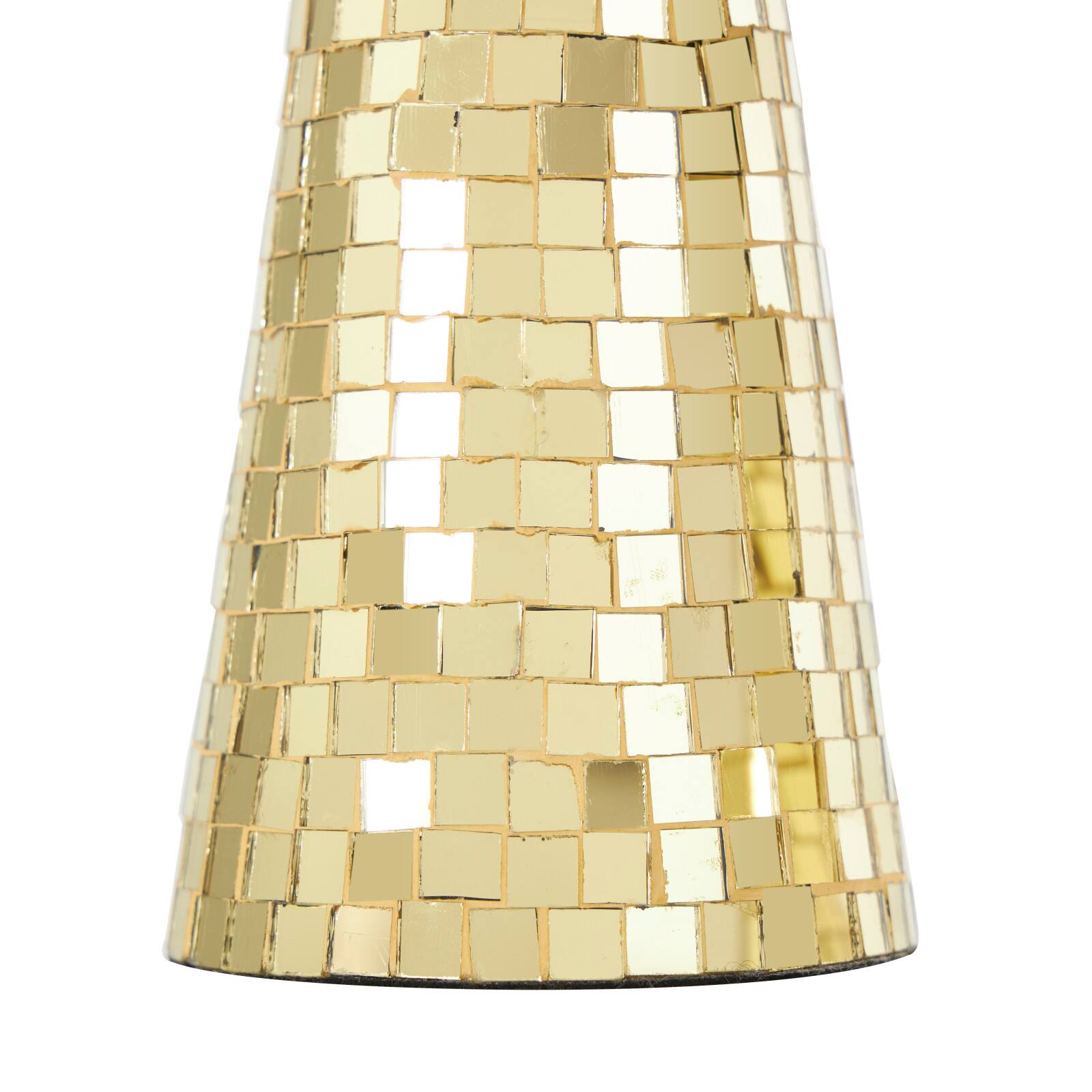 Gold Mushroom Mosaic Mirrored Sculpture Set