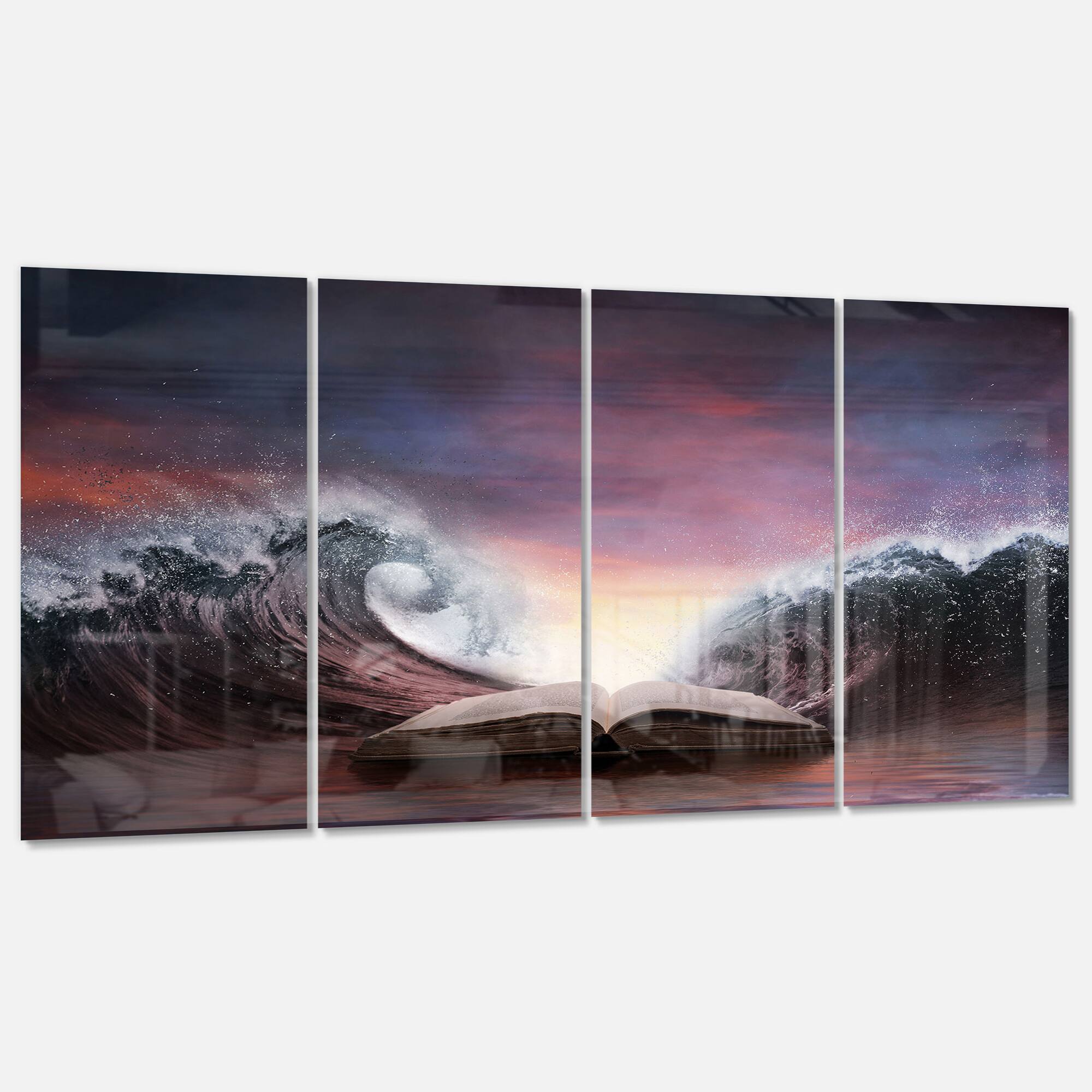 Designart - Bible and two large waves