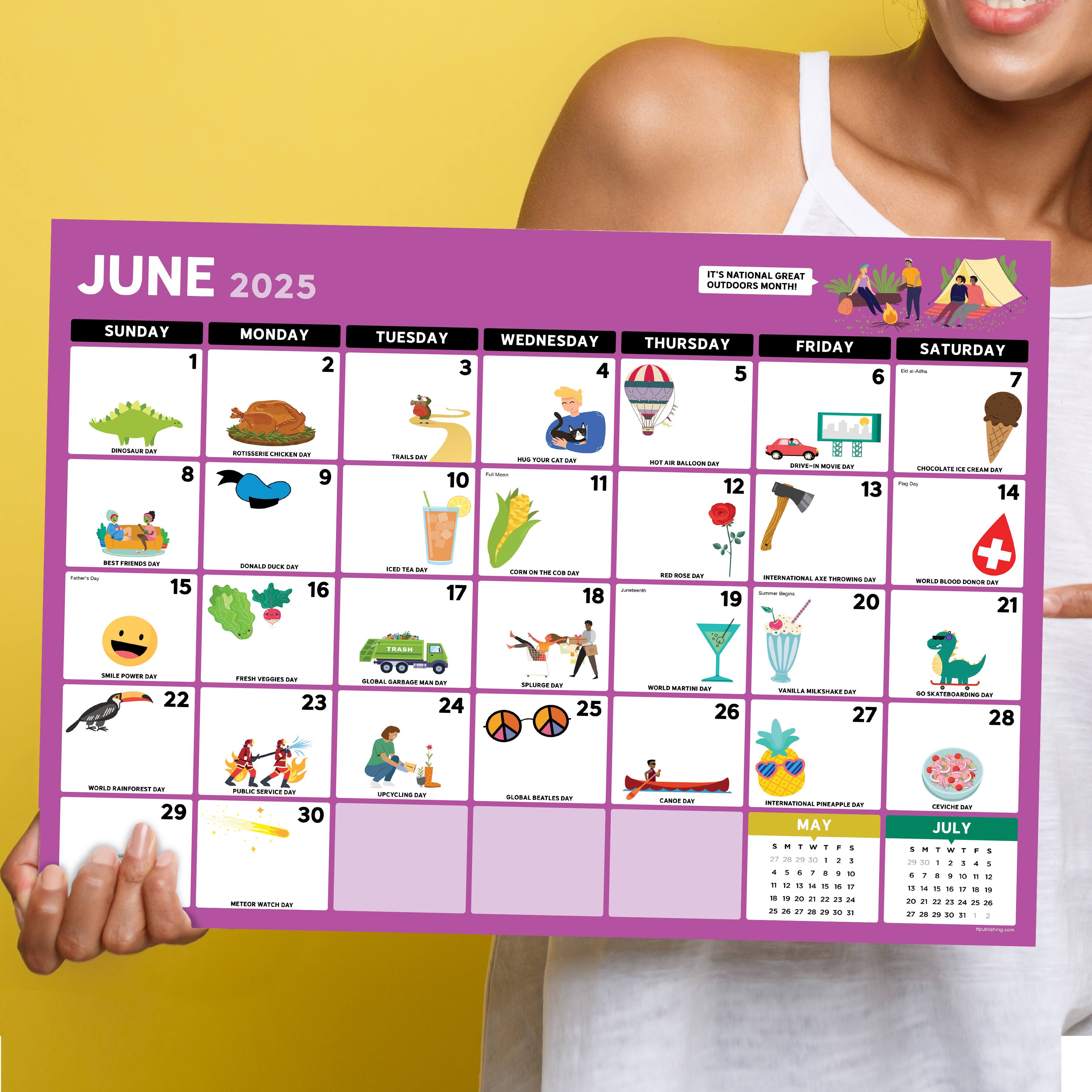 TF Publishing Medium 2025 Every Day is a Holiday Monthly Blotter Desk Pad Calendar