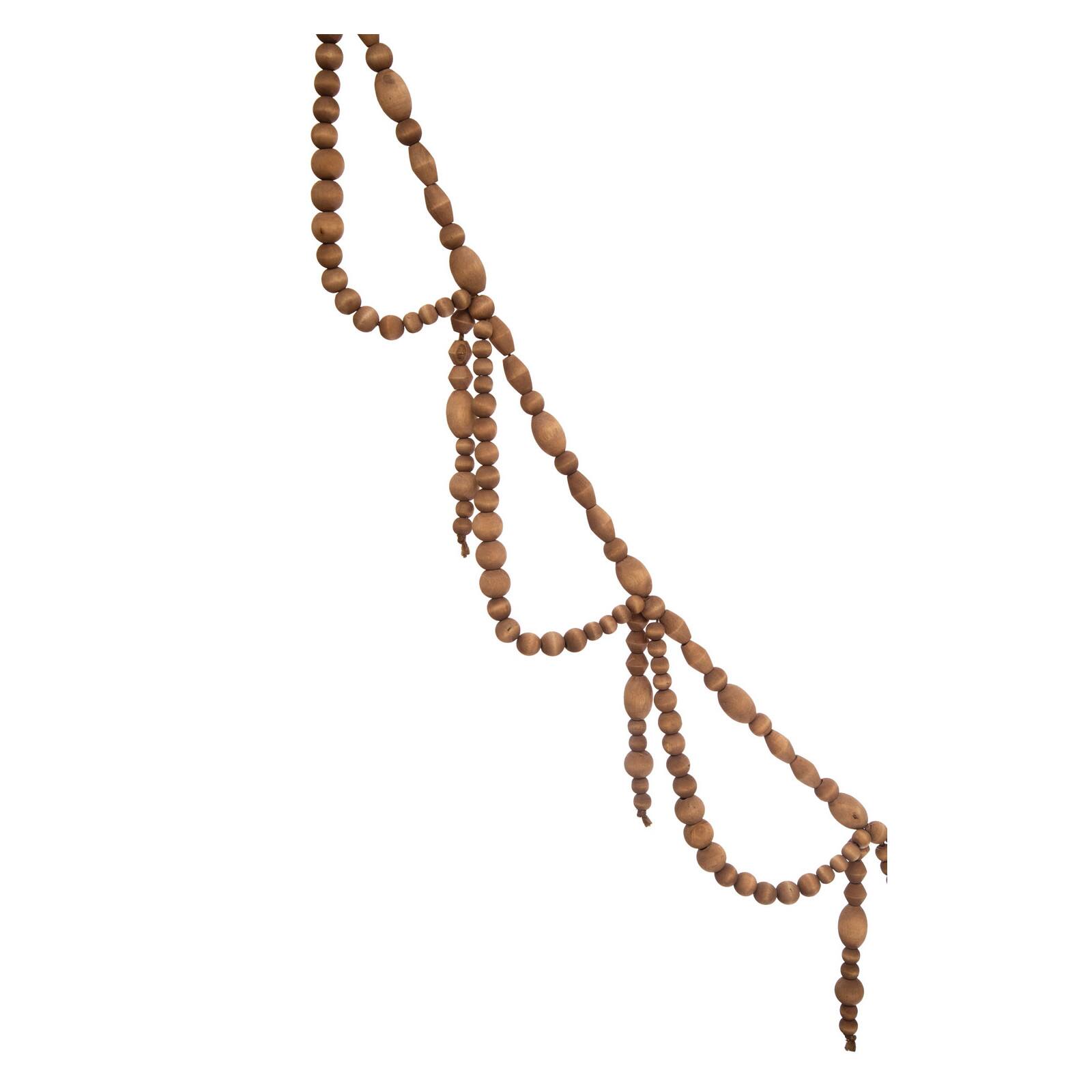 Hello Honey® 6ft. Brown Paulownia Wood Bead Swag Garland