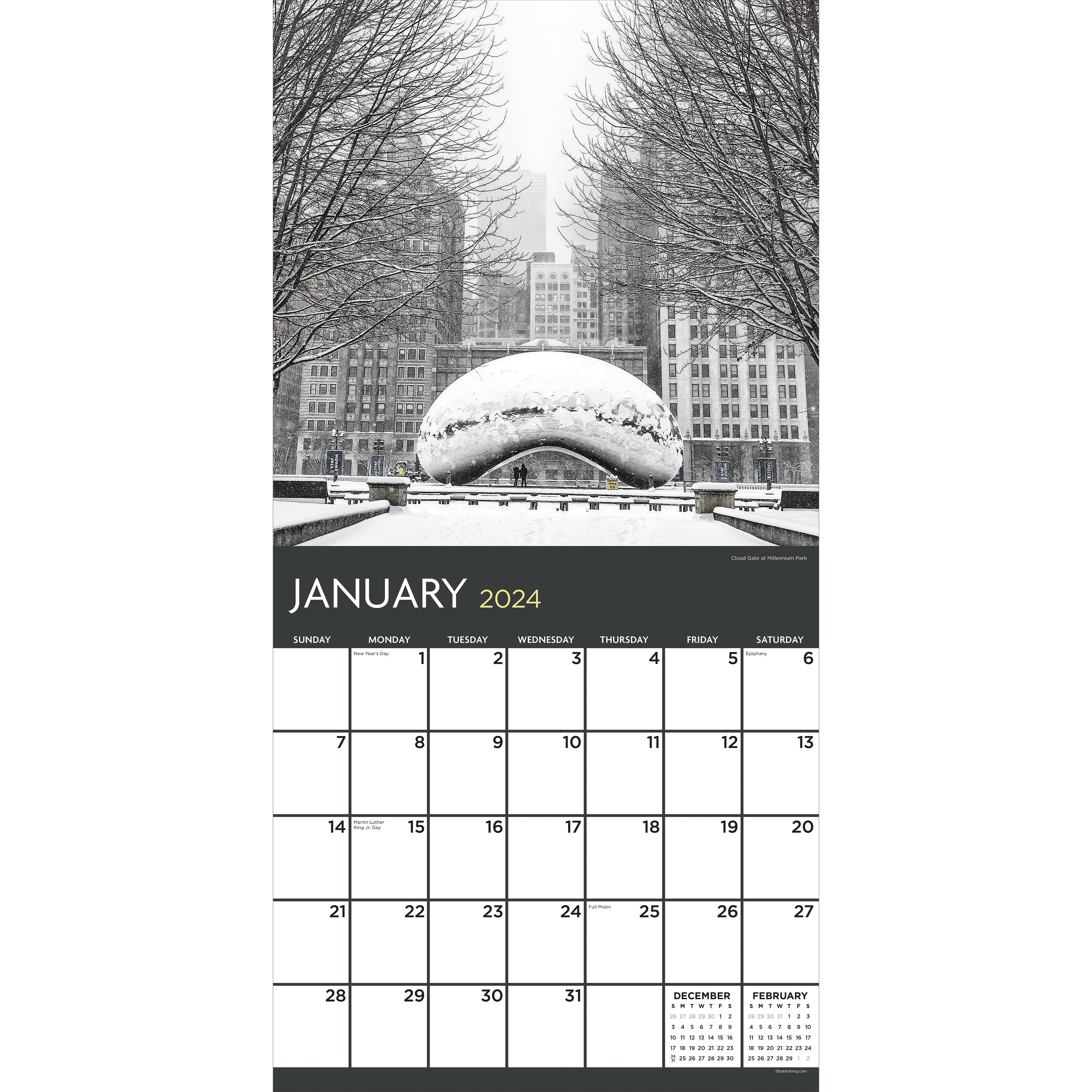 TF Publishing Chicago Wall Calendar