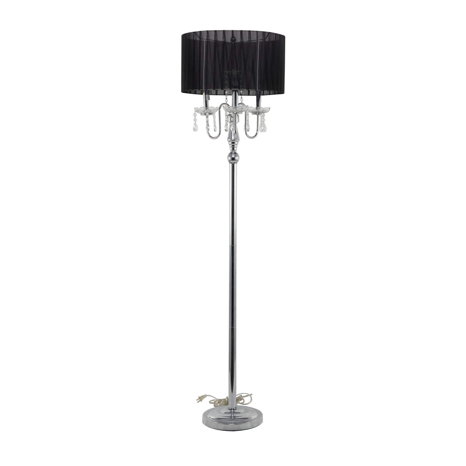 Silver Metal Floor Lamp 16&#x22; x 16&#x22; x 63&#x22;