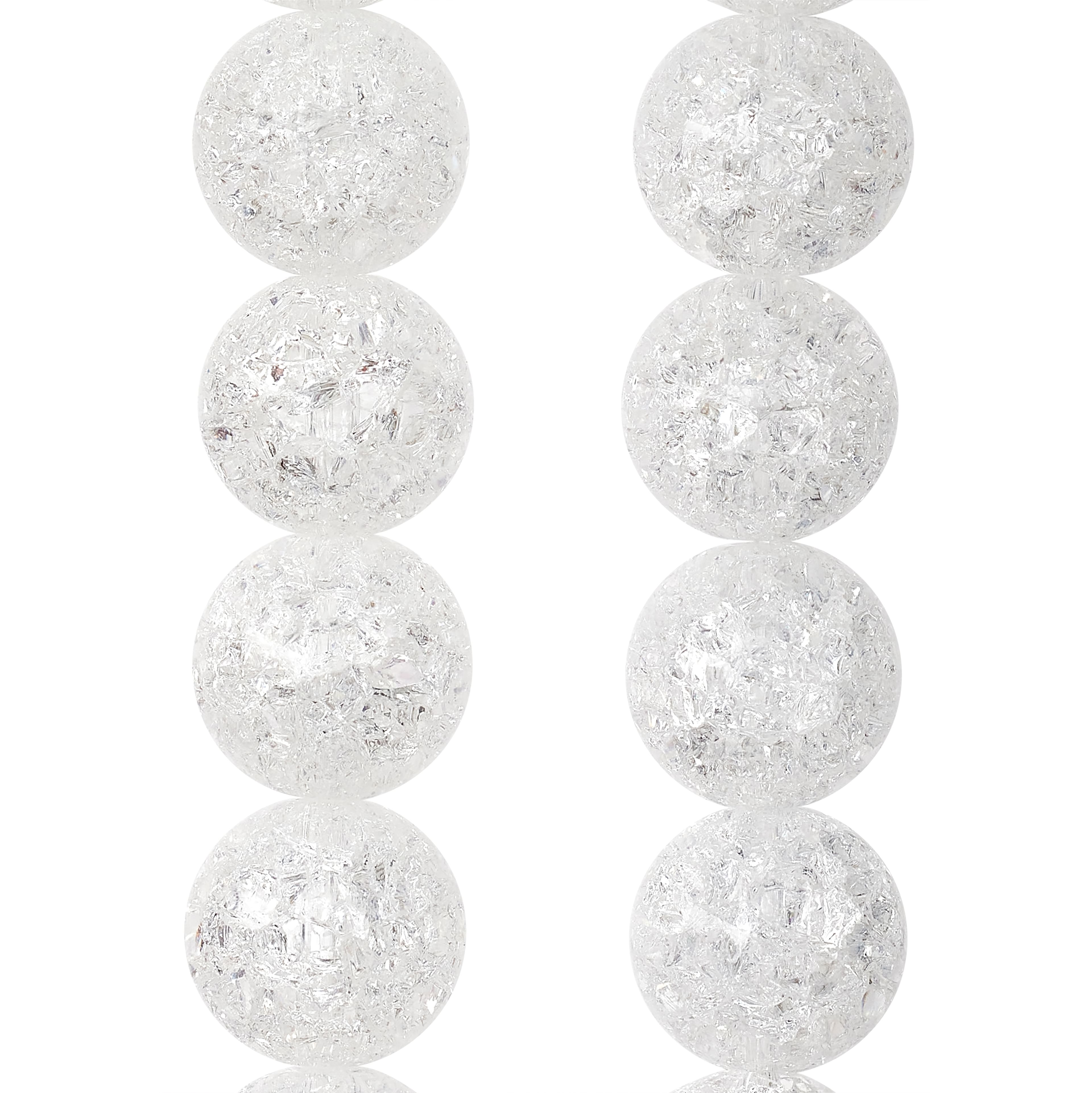 12 Pack:  Crystal Quartz Round Beads, 8mm by Bead Landing&#x2122;