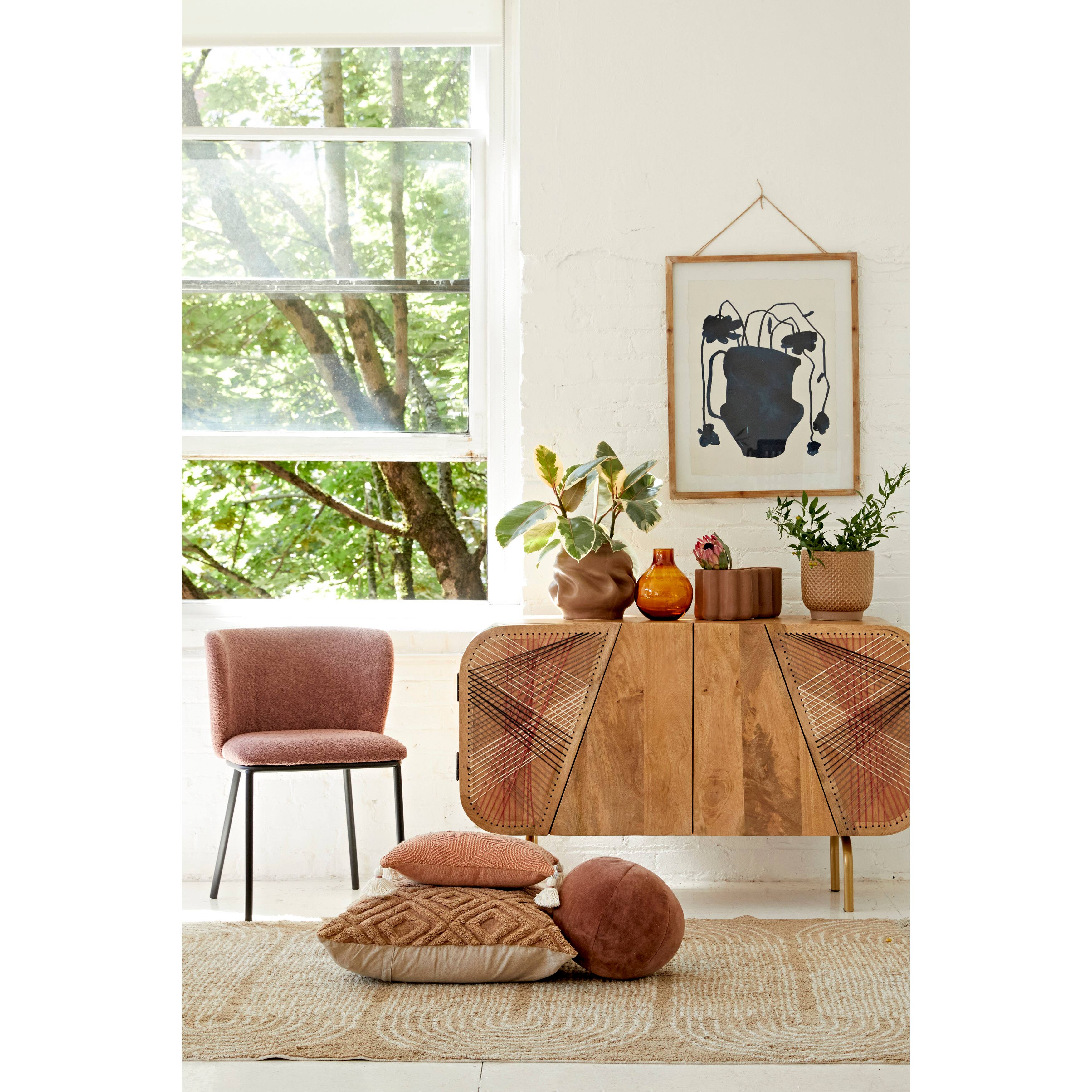 Hello Honey&#xAE; Brown Boho Cotton Tufted Rug With Arched Geometric Pattern &#x26; Fringe, 84&#x22; x 60&#x22;