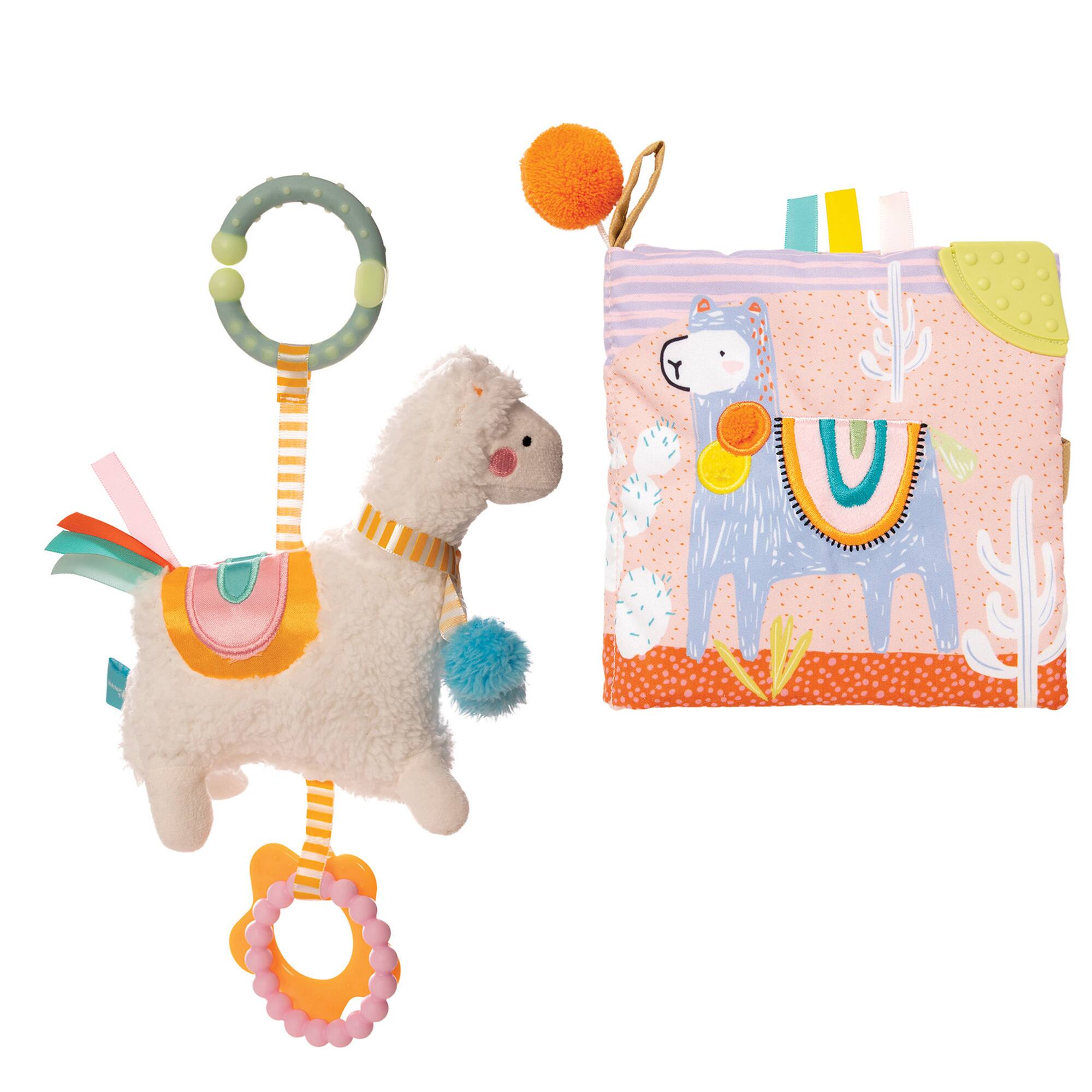 Manhattan Toy® Travel Toy Llama Teether Soft Activity Book Set