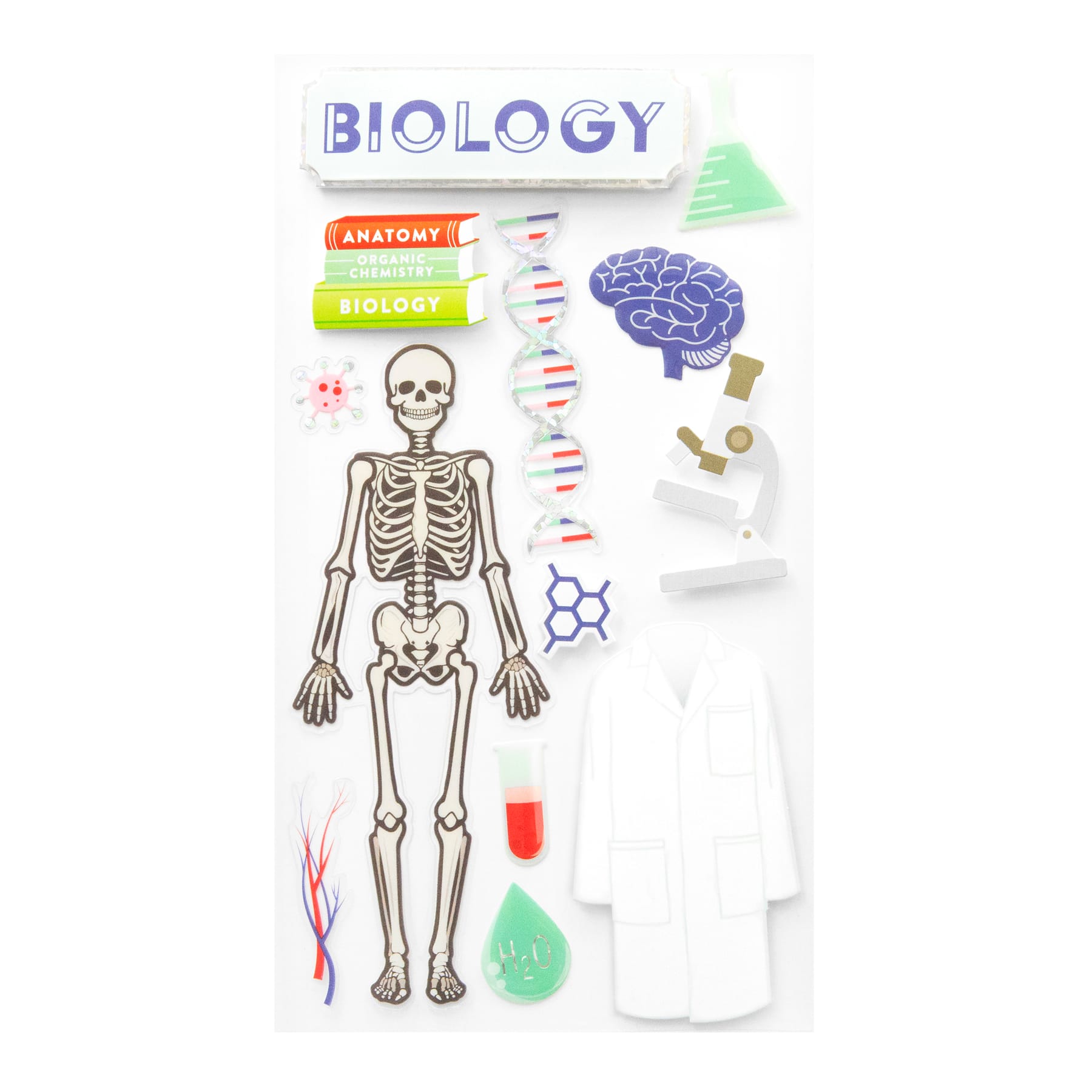 12 Pack: Biology Dimensional Stickers by Recollections™