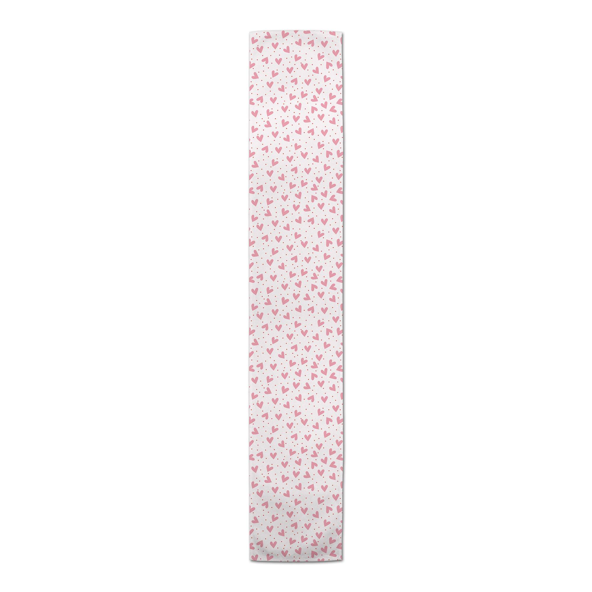 Heart Polka Pattern 16" x 72" Cotton Twill Runner