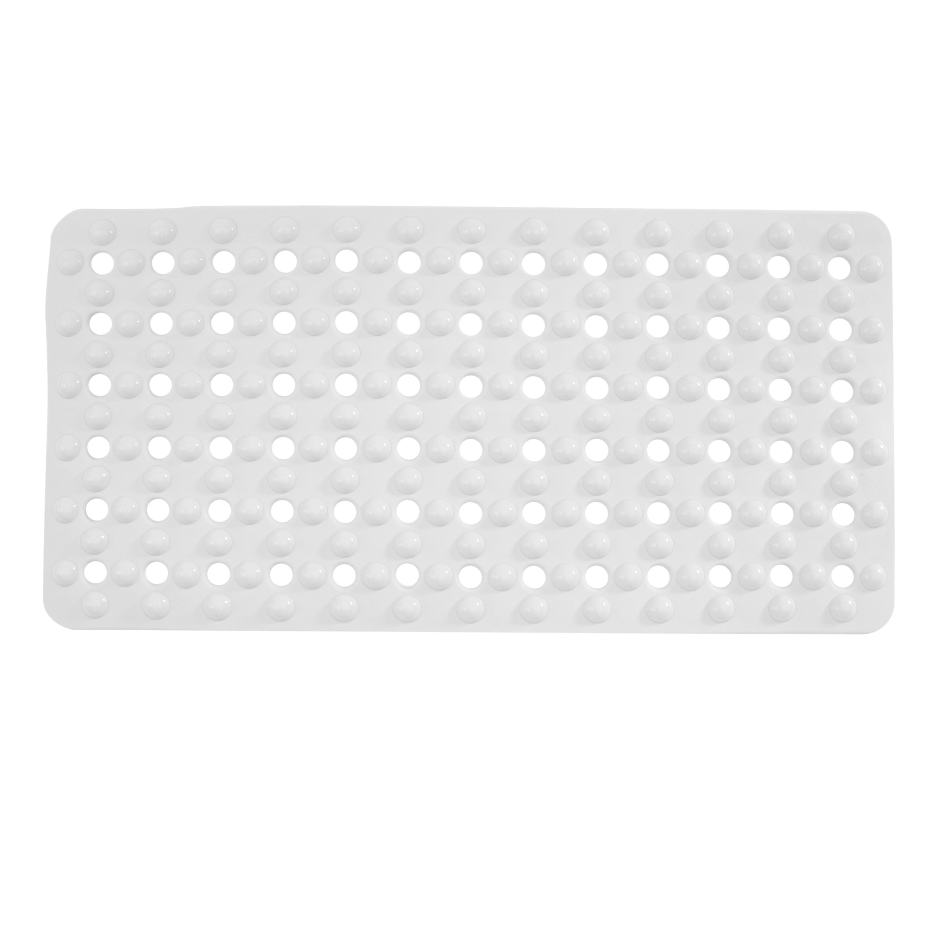 White Non-Slip Bubble Texture Bath Mat