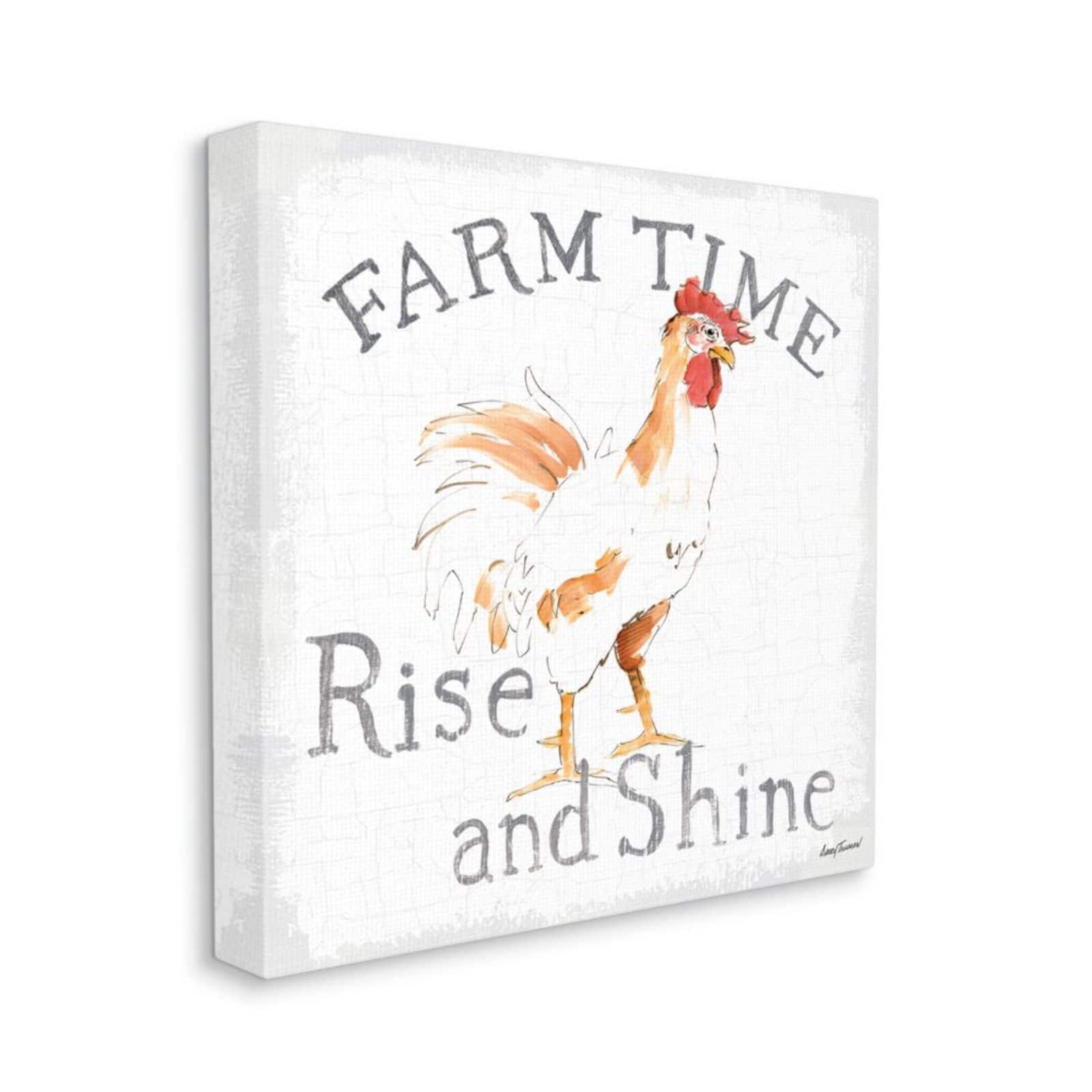 Stupell Industries Rise & Shine Farm Time Canvas Wall Accent
