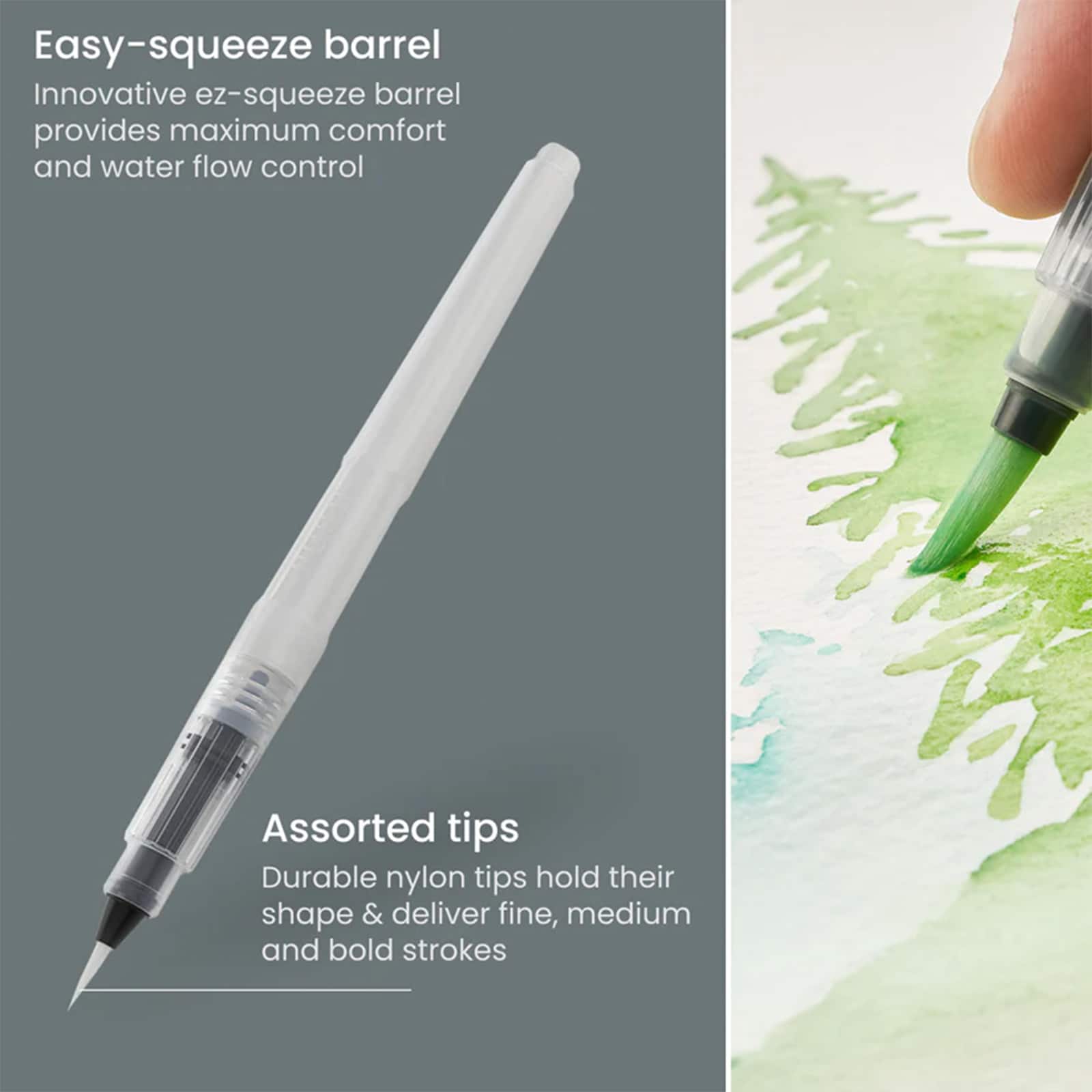 Arteza&#xAE; 6 Piece Assorted Tip Water Brush Pen Set