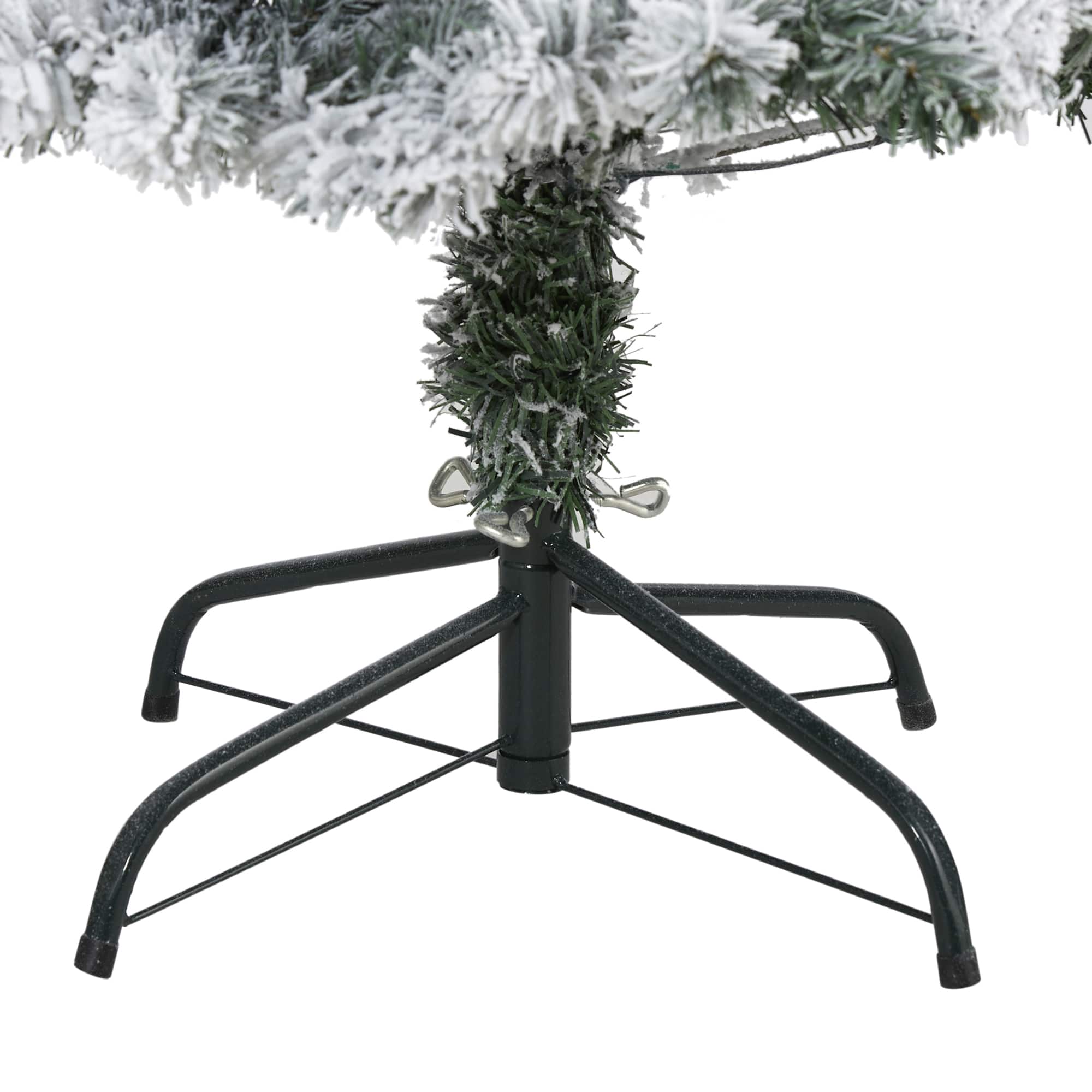 4ft. Pre-Lit Flocked Rock Springs Spruce Artificial Christmas Tree with Clear LED Lights