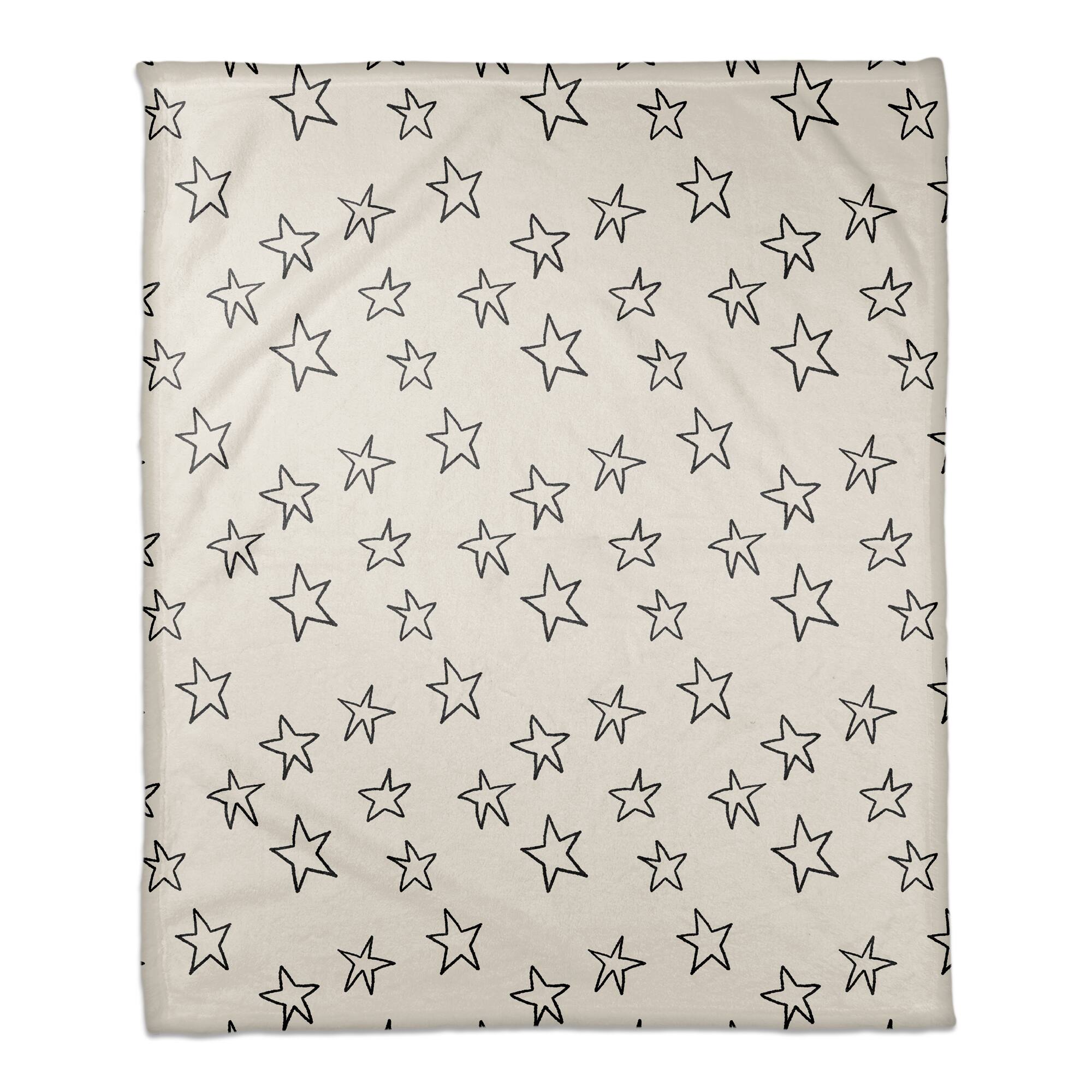 Simple Star Pattern 50" x 60" Coral Fleece Blanket