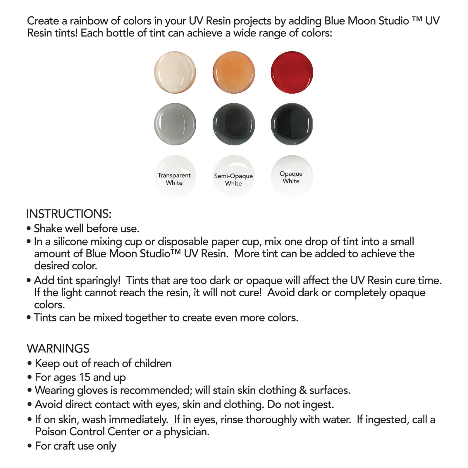 Blue Moon Studio&#x2122; UV Resin Craft Tint Mix 1