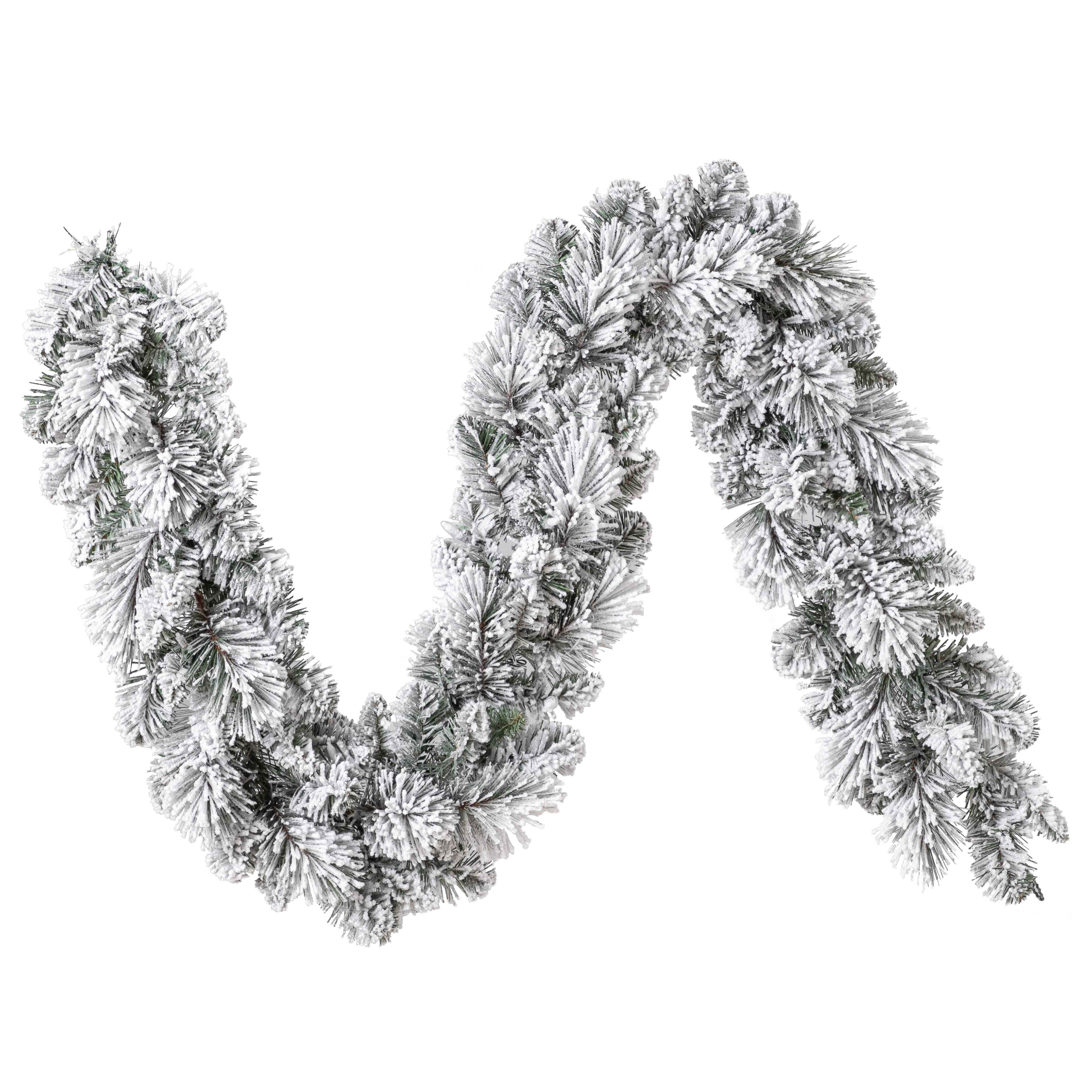 6ft. Pre-Lit Flocked Garland by Ashland&#xAE;